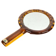 Miroir à main en verre d'art moderne du milieu du siècle de Lindshammar, Suède, années 1960