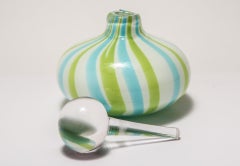 Mid-Century Modern Art Glass Perfume Bottle with Ball Stopper