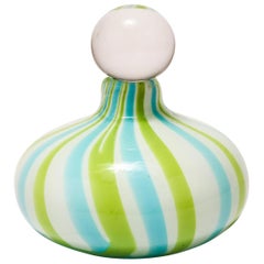 Mid-Century Modern Art Glass Perfume Bottle with Ball Stopper