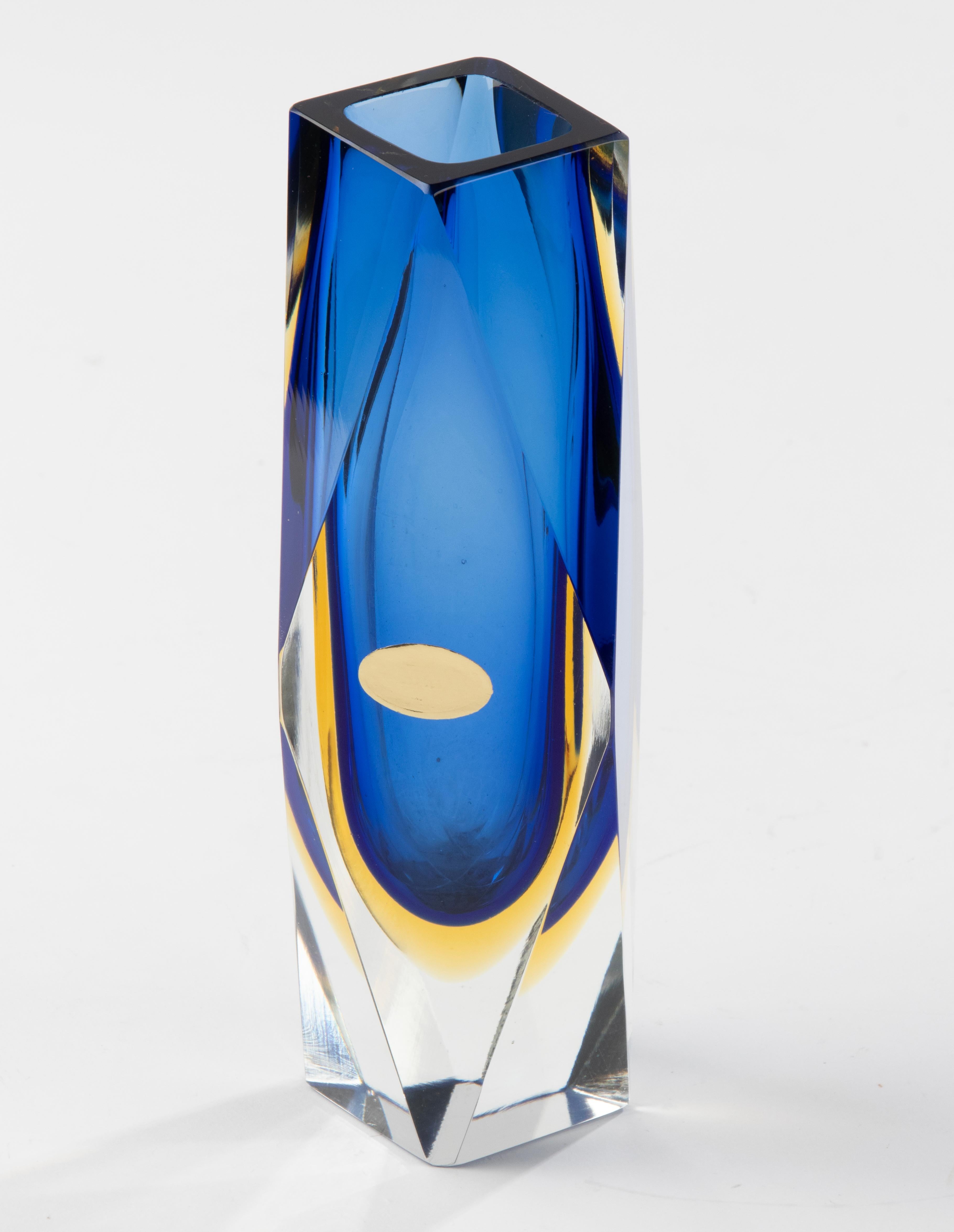 Moderne Sommerso-Vase aus Kunstglas aus der Mitte des Jahrhunderts – Flavio Poli  im Angebot 2