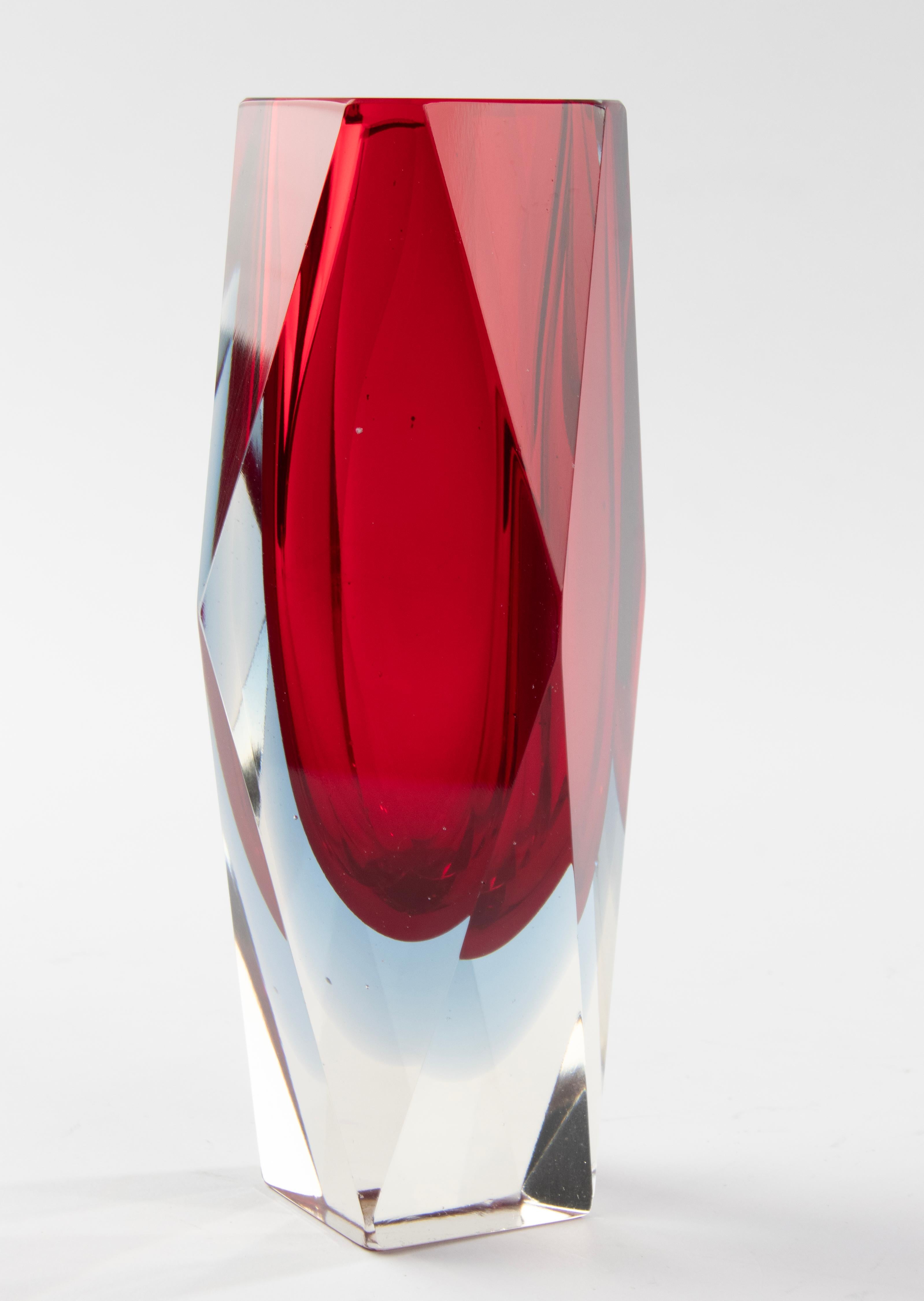 Moderne Sommerso-Vase aus Kunstglas aus der Mitte des Jahrhunderts – Flavio Poli im Angebot 4