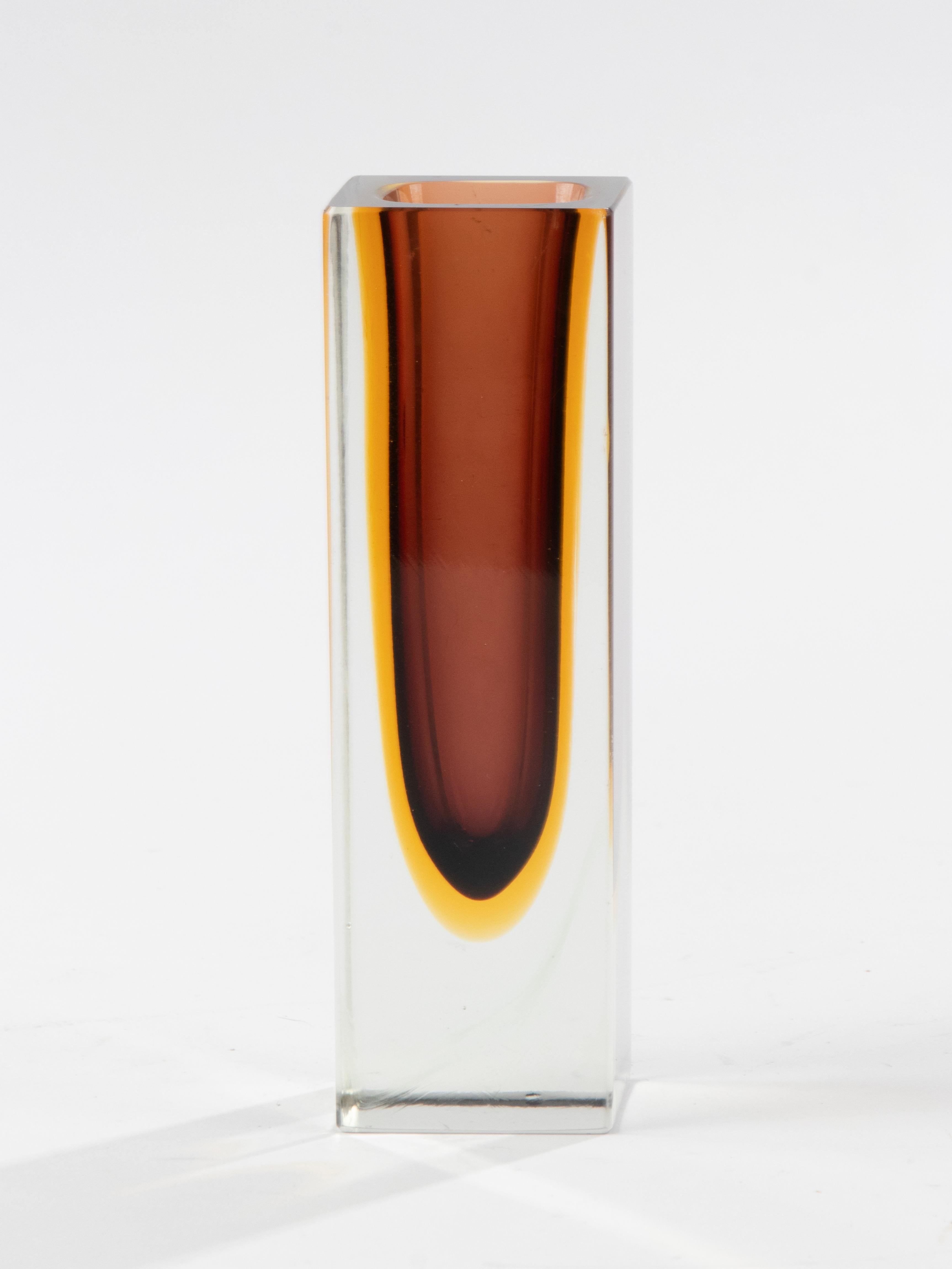Moderne Sommerso-Vase aus Kunstglas aus der Mitte des Jahrhunderts – Flavio Poli  (Moderne der Mitte des Jahrhunderts) im Angebot