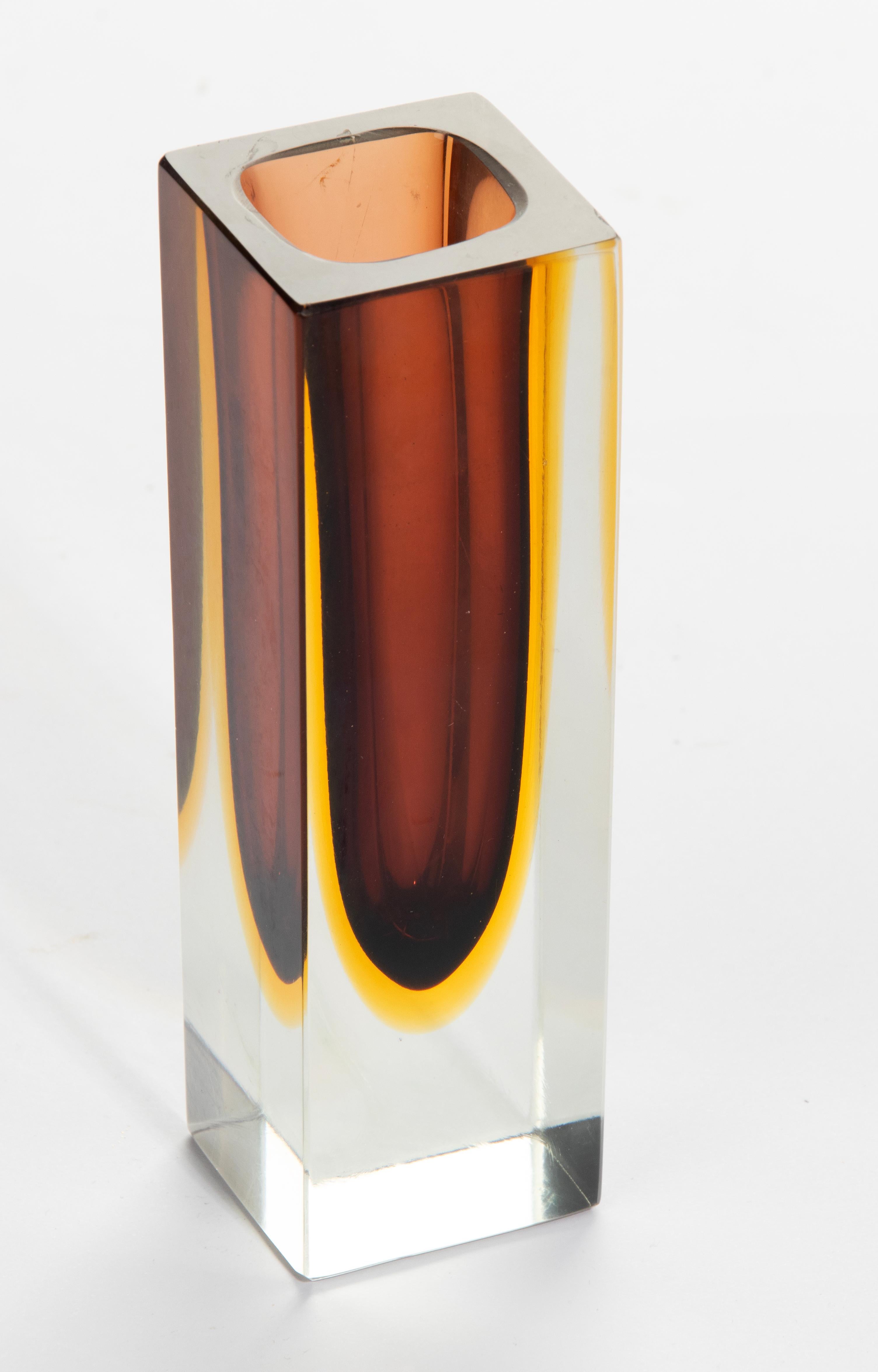 Mid-Century Modern Art Glass Sommerso Vase - Flavio Poli  In Good Condition For Sale In Casteren, Noord-Brabant