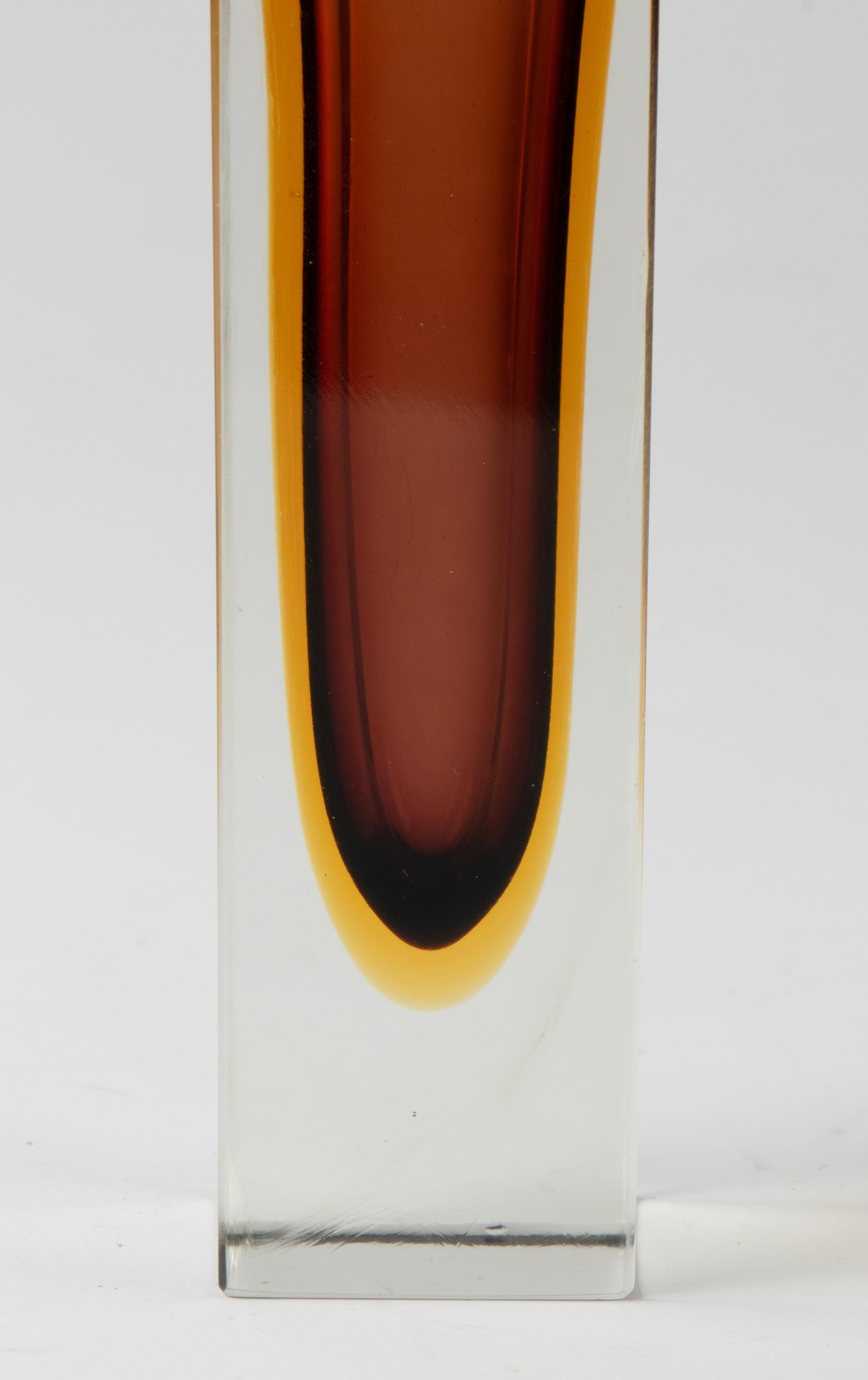Mid-20th Century Mid-Century Modern Art Glass Sommerso Vase - Flavio Poli  For Sale