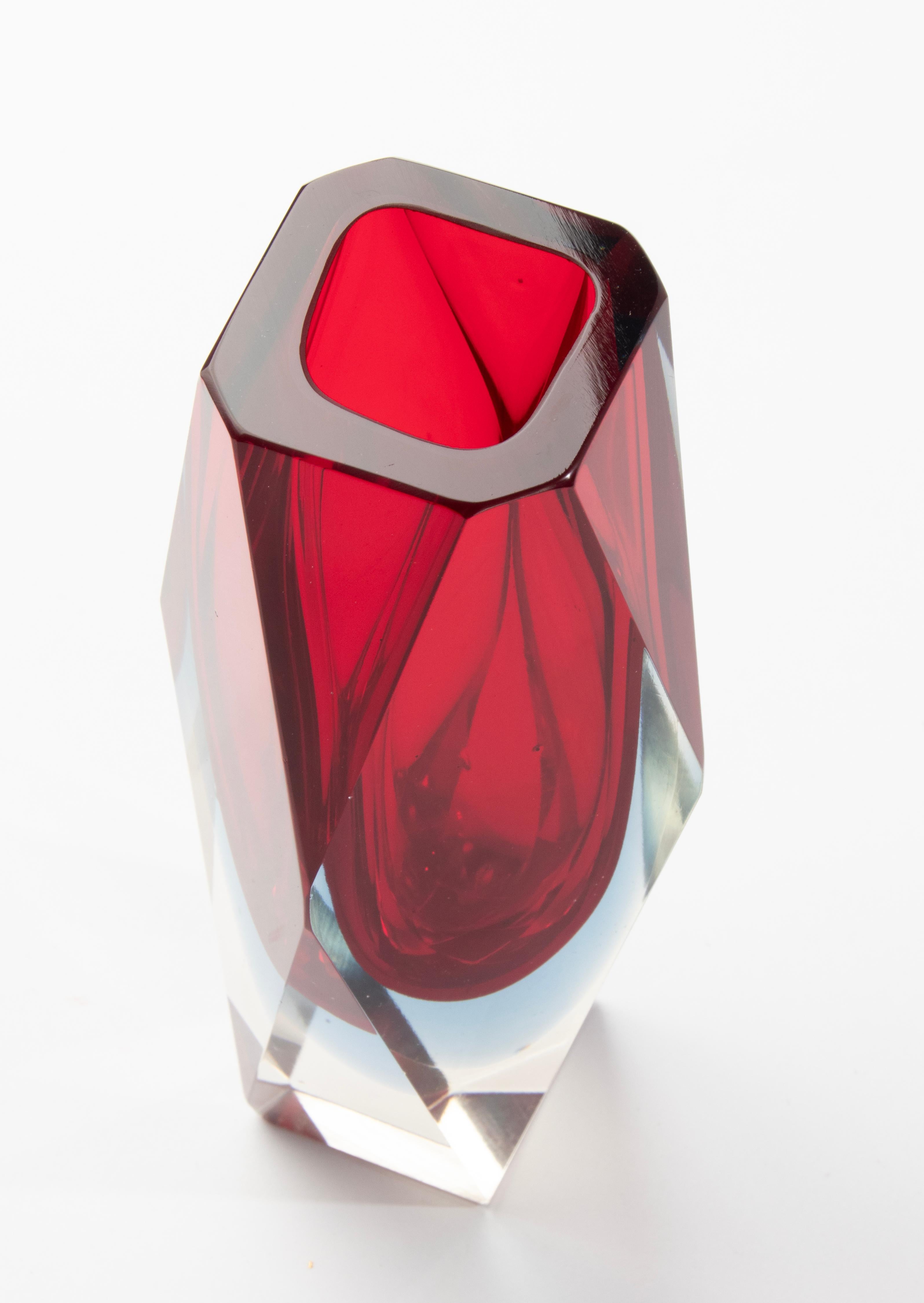 Mid-20th Century Mid-Century Modern Art Glass Sommerso Vase - Flavio Poli For Sale