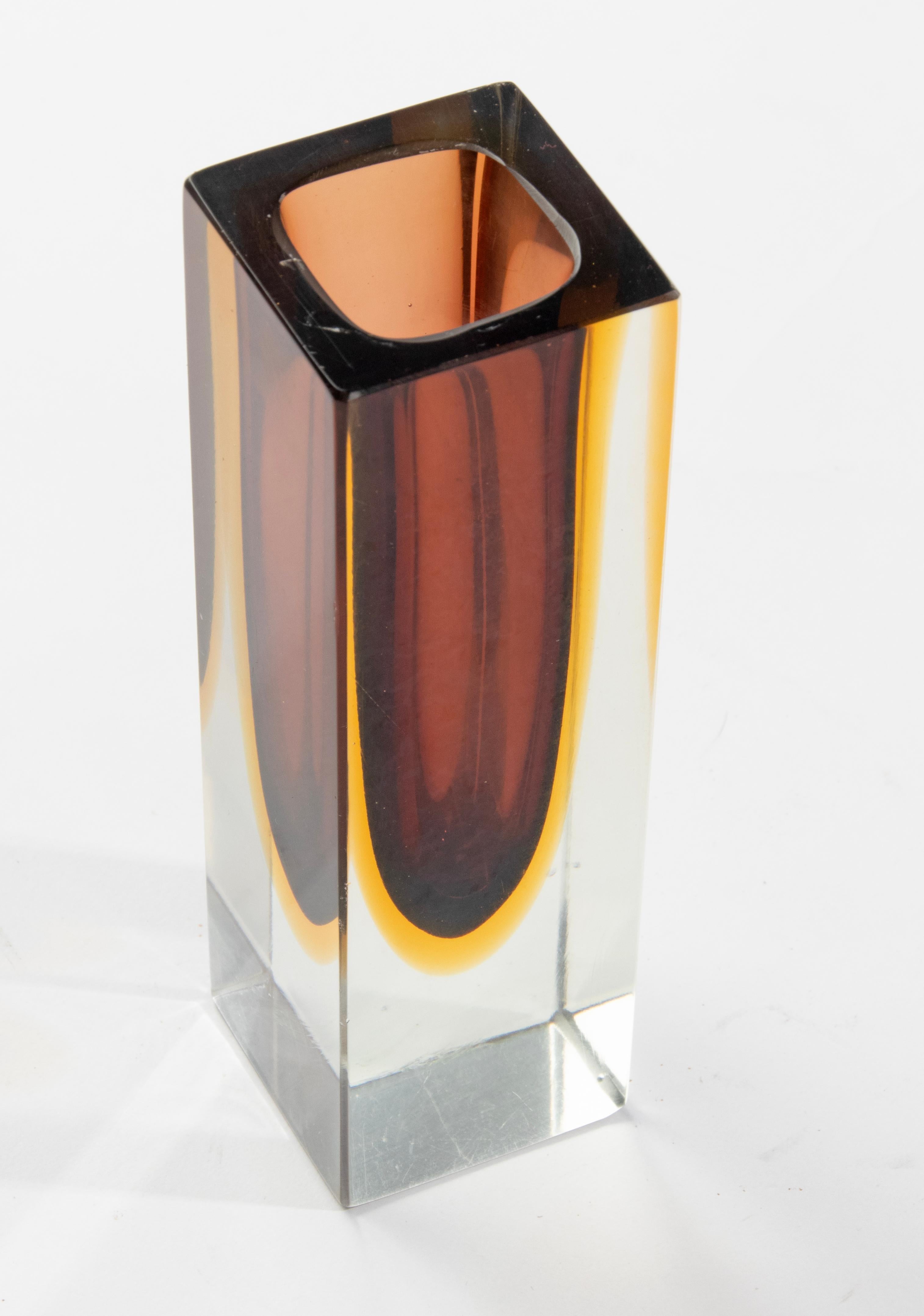Moderne Sommerso-Vase aus Kunstglas aus der Mitte des Jahrhunderts – Flavio Poli  (Mitte des 20. Jahrhunderts) im Angebot