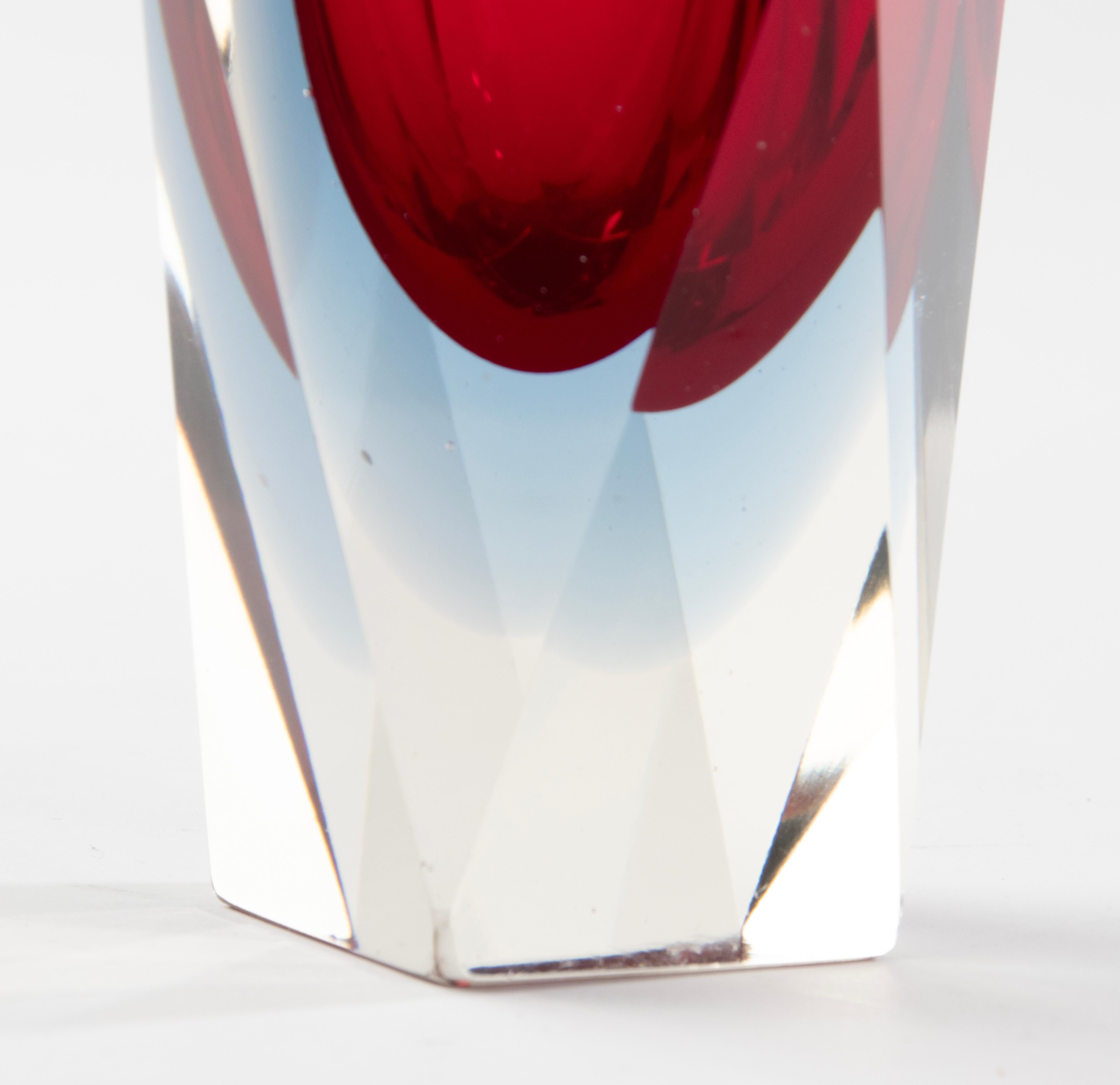 Moderne Sommerso-Vase aus Kunstglas aus der Mitte des Jahrhunderts – Flavio Poli (Mitte des 20. Jahrhunderts) im Angebot
