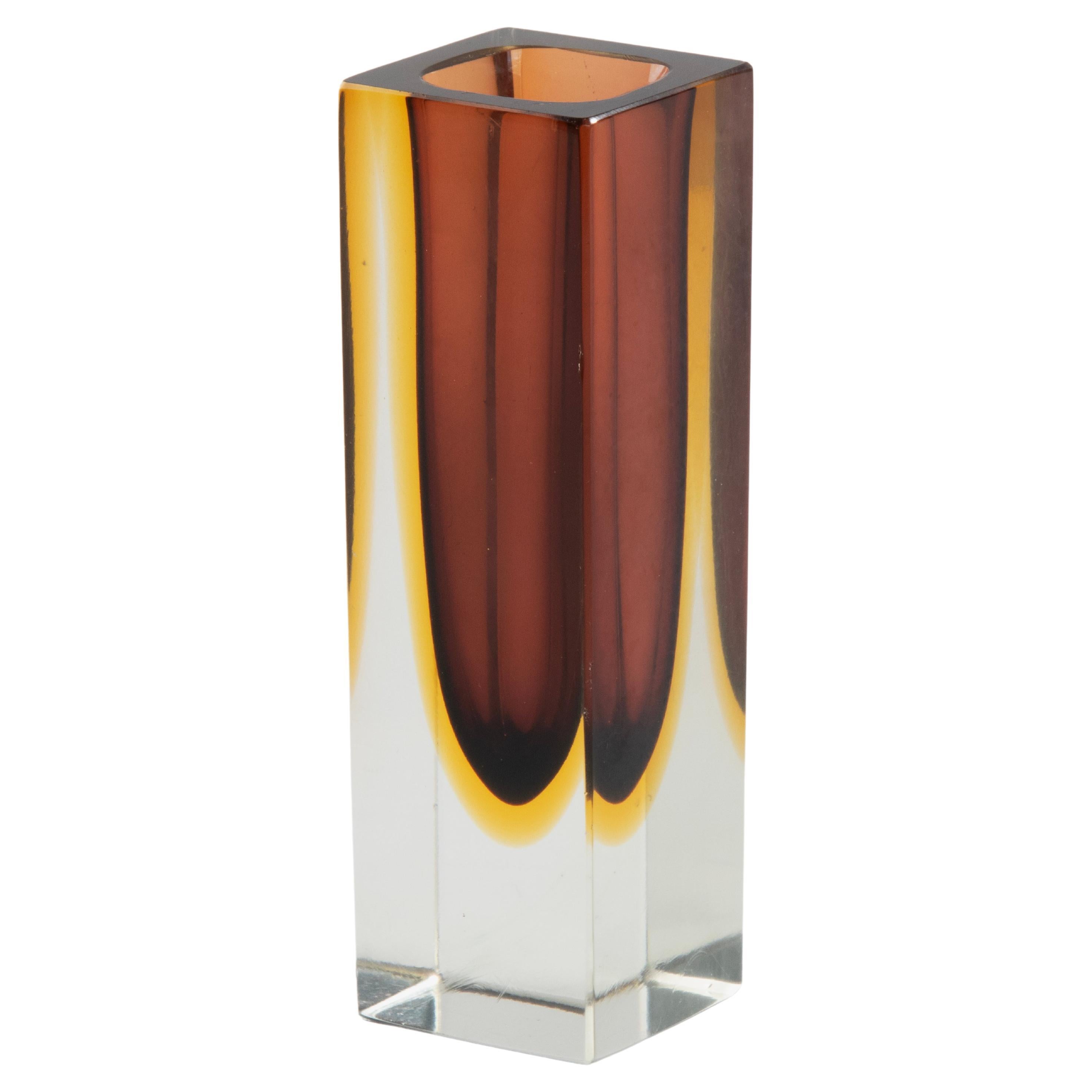 Mid-Century Modern Art Glass Sommerso Vase - Flavio Poli  For Sale