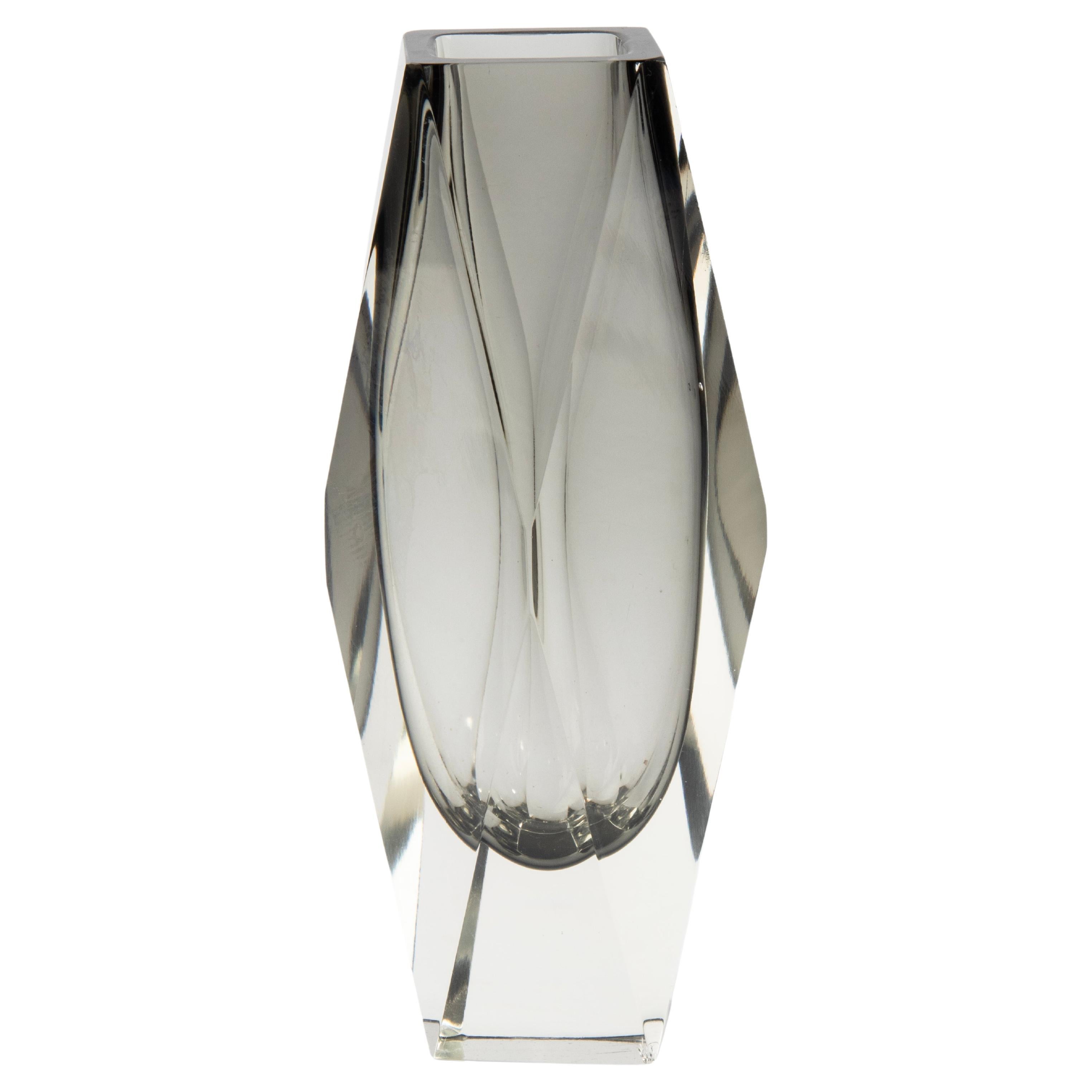 Mid-Century Modern Art Glass Sommerso Vase - Flavio Poli  For Sale