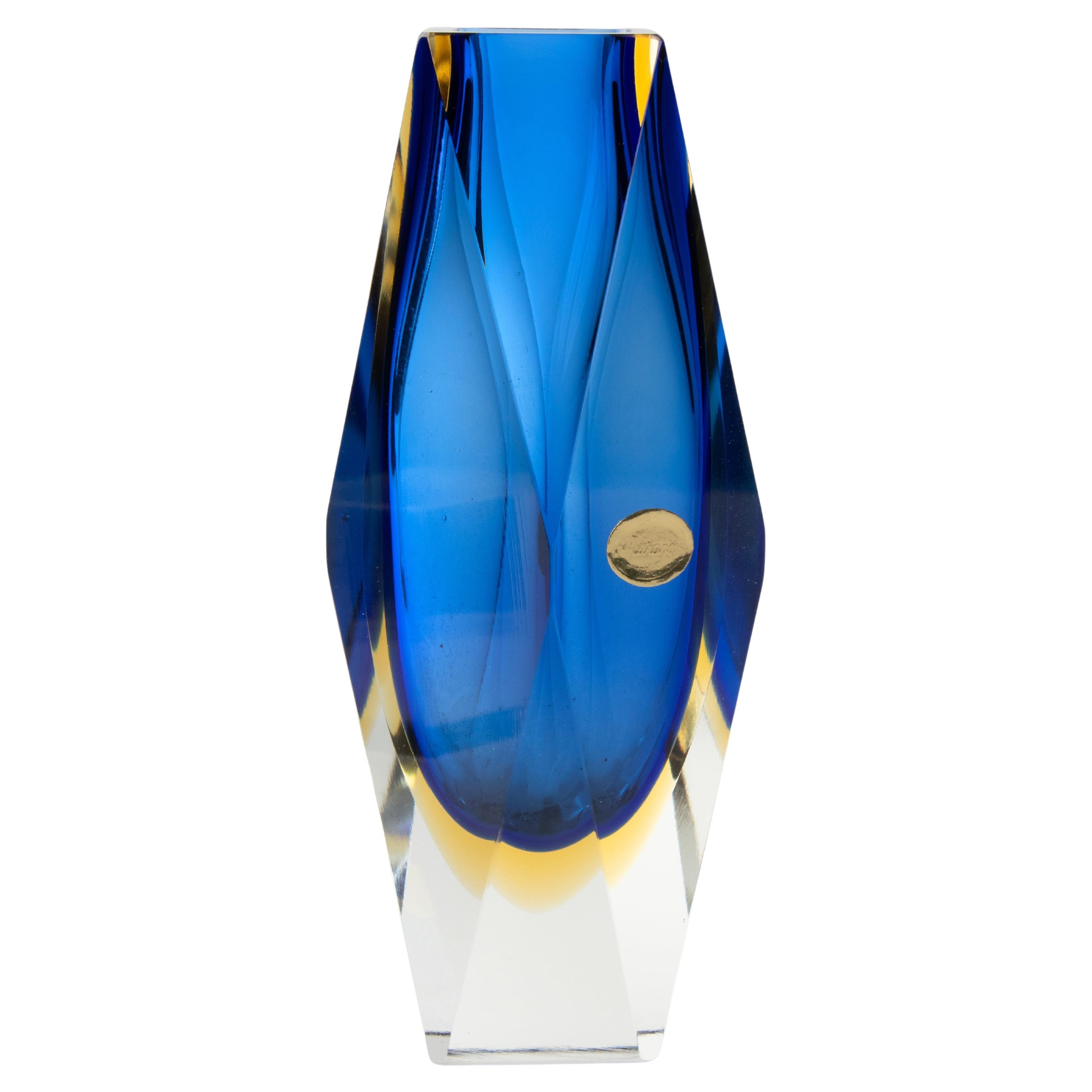 Moderne Sommerso-Vase aus Kunstglas aus der Mitte des Jahrhunderts – Flavio Poli  im Angebot
