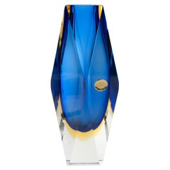 Vintage Mid-Century Modern Art Glass Sommerso Vase - Flavio Poli 