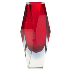 Retro Mid-Century Modern Art Glass Sommerso Vase - Flavio Poli
