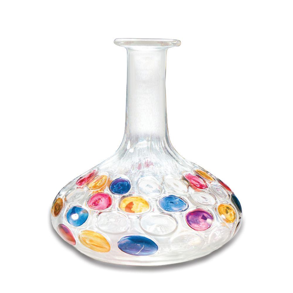 Post-Modern Mid Century Modern Art Glass Thumbprint Designs Decanter and Stopper  For Sale
