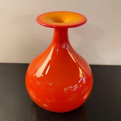 Mid Century Modern Art Glass Vase By Tom Connally, Greenwich Flint Craft