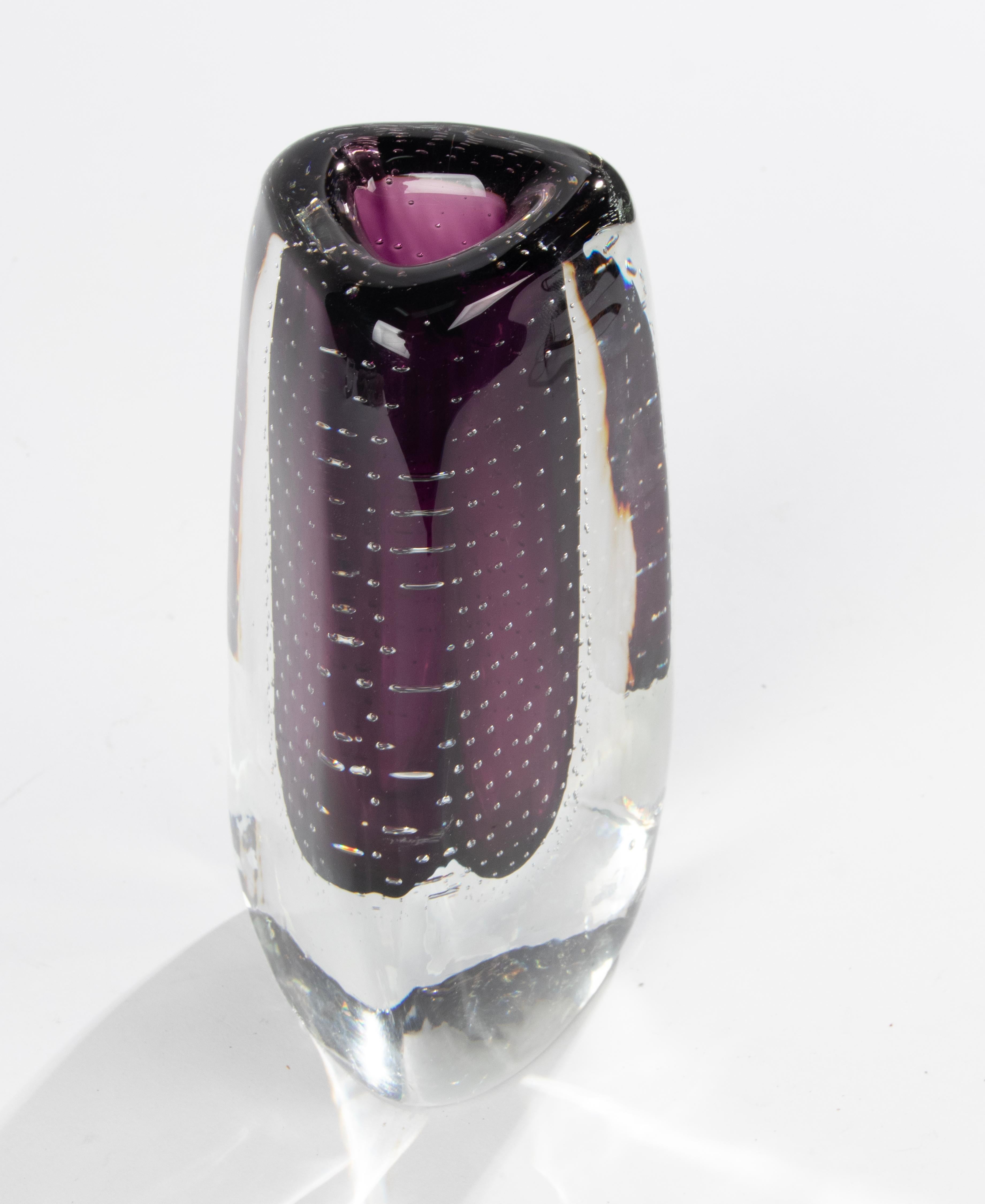 Mid-Century Modern Art Glass Vase - Glashütte Theresienthal - Gunnel Nyman (Handgefertigt) im Angebot