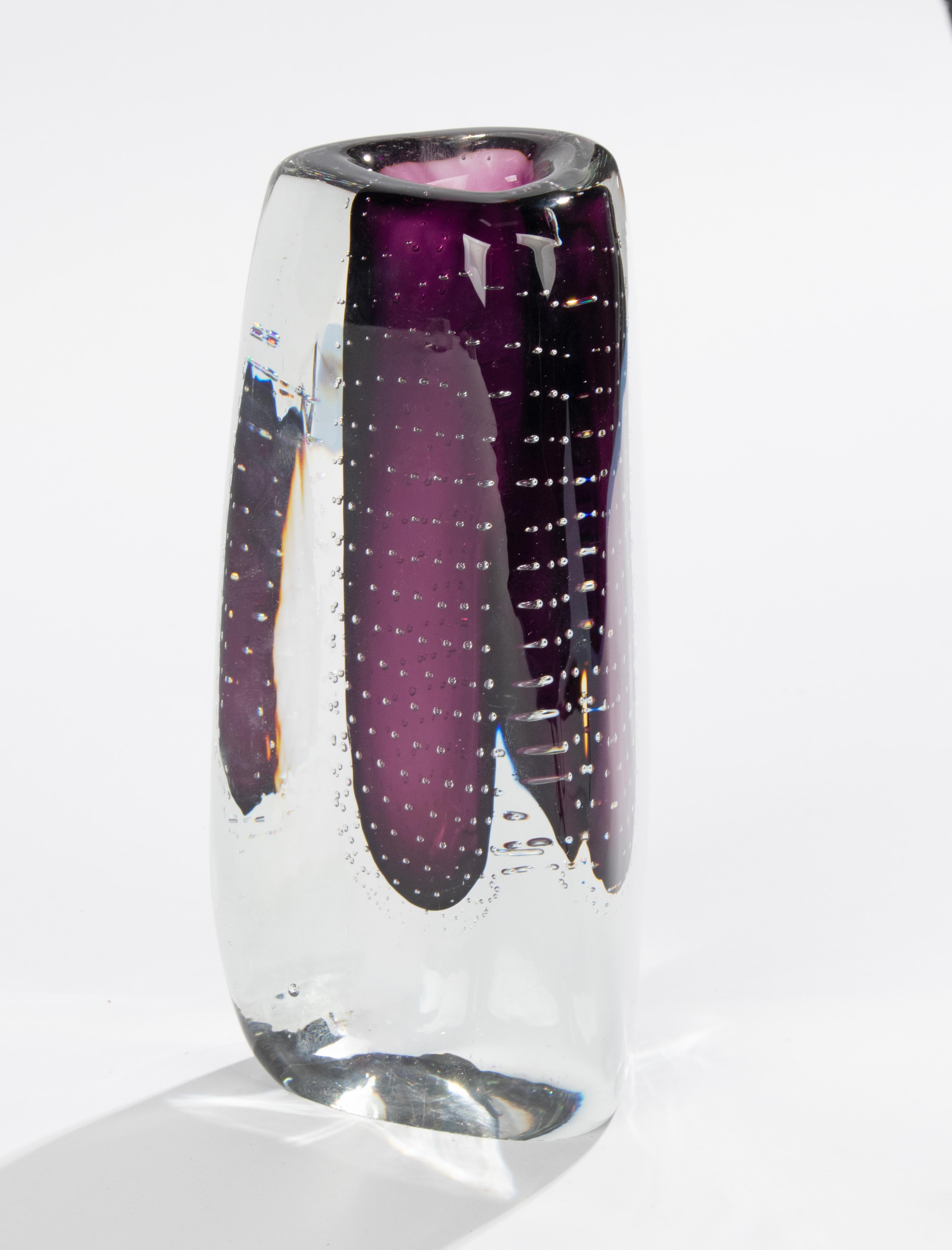 Mid-Century Modern Art Glass Vase - Glashütte Theresienthal - Gunnel Nyman (Glaskunst) im Angebot