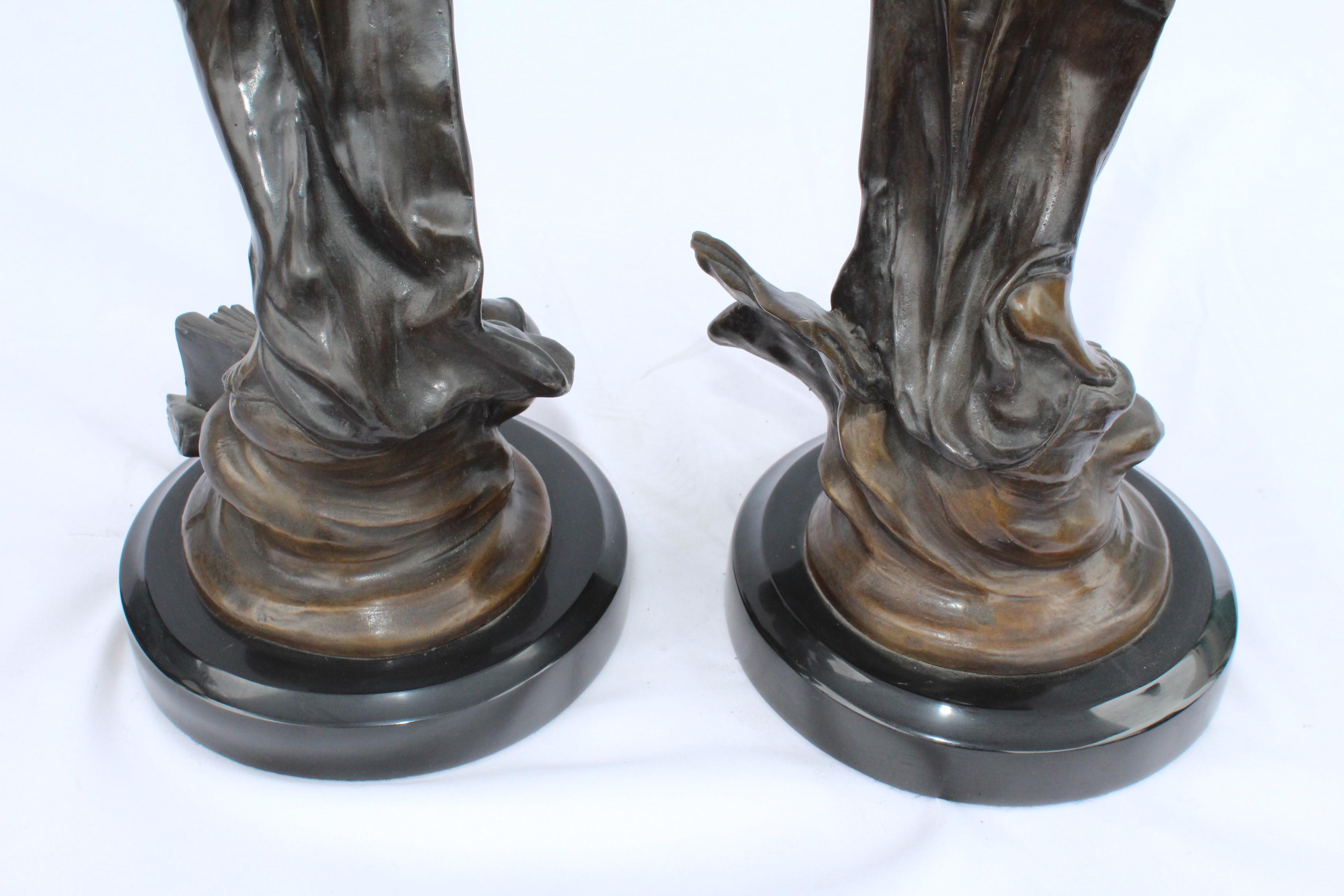 Mid Century Modern/Art Nouveau , Bronzo , coppia , Figurine di donna in vendita 2