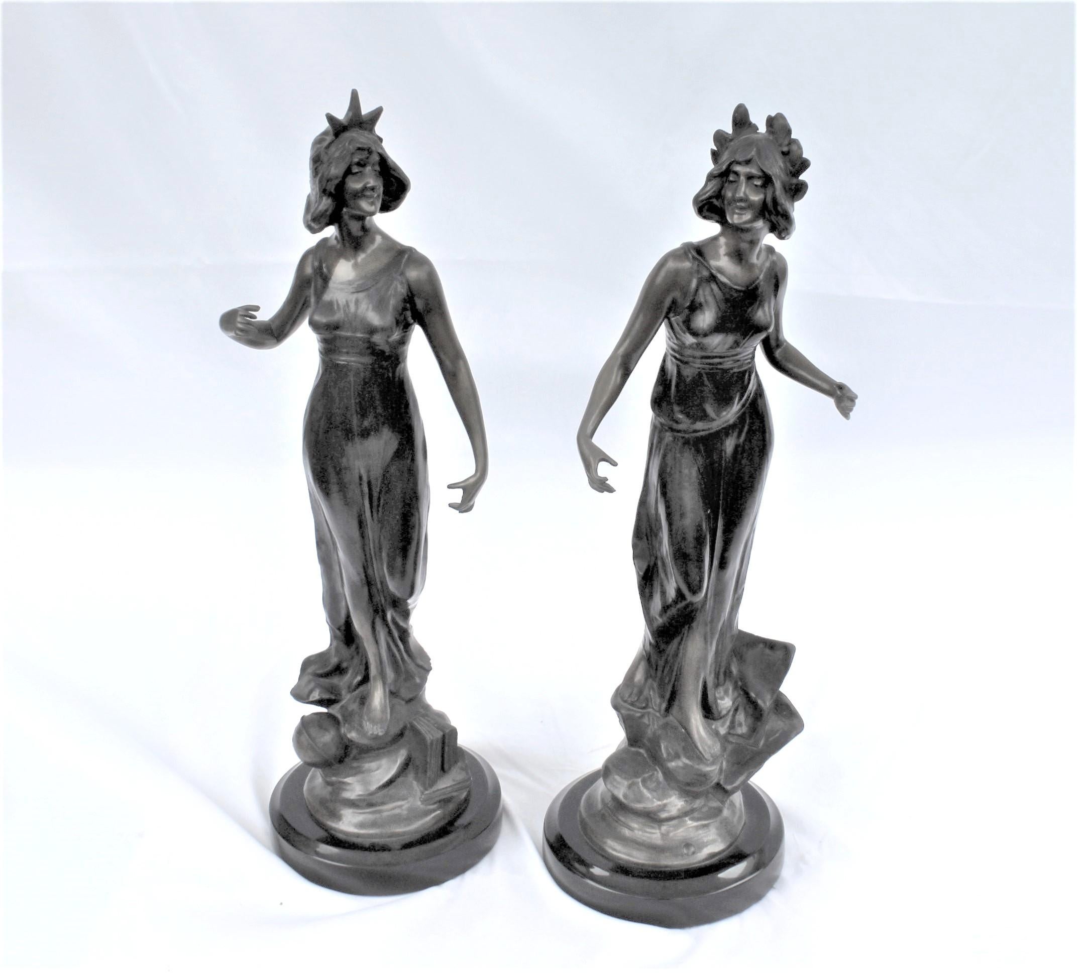 Mid Century Modern/Art Nouveau , Bronzo , coppia , Figurine di donna in vendita 3