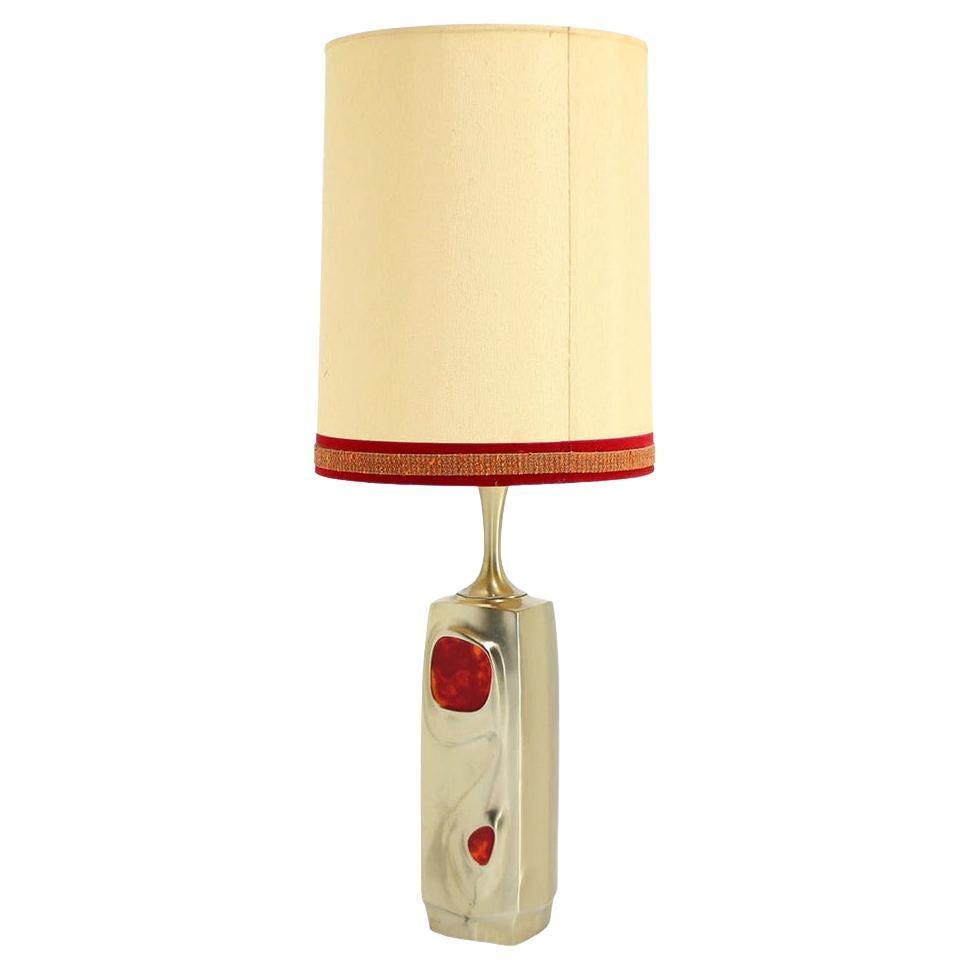 Lampada da tavolo con base in metallo fuso in stile liberty moderno di metà secolo MINT!
