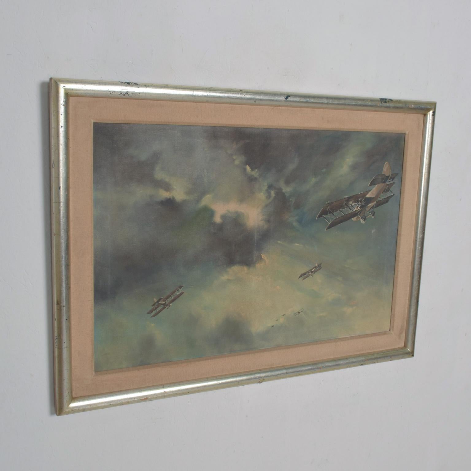Modernes Luftfahrt-Gemälde der 1950er Jahre Vintage-Flugzeugkunst (Moderne der Mitte des Jahrhunderts) im Angebot