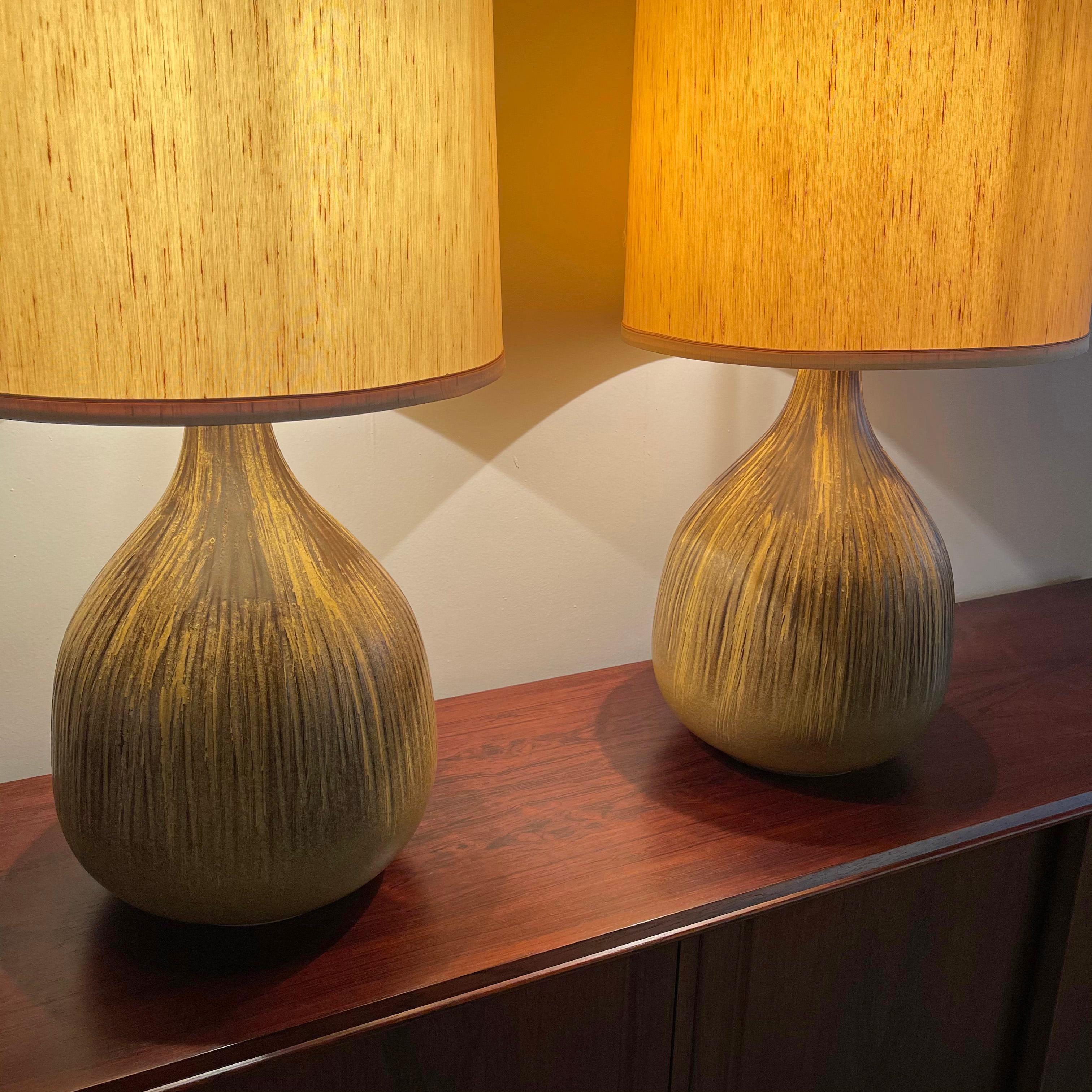 20th Century Mid-Century Modern Art Pottery Gourd Table Lamps