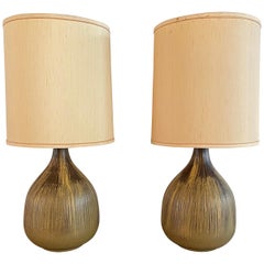 Mid-Century Modern Art Pottery Gourd Table Lamps