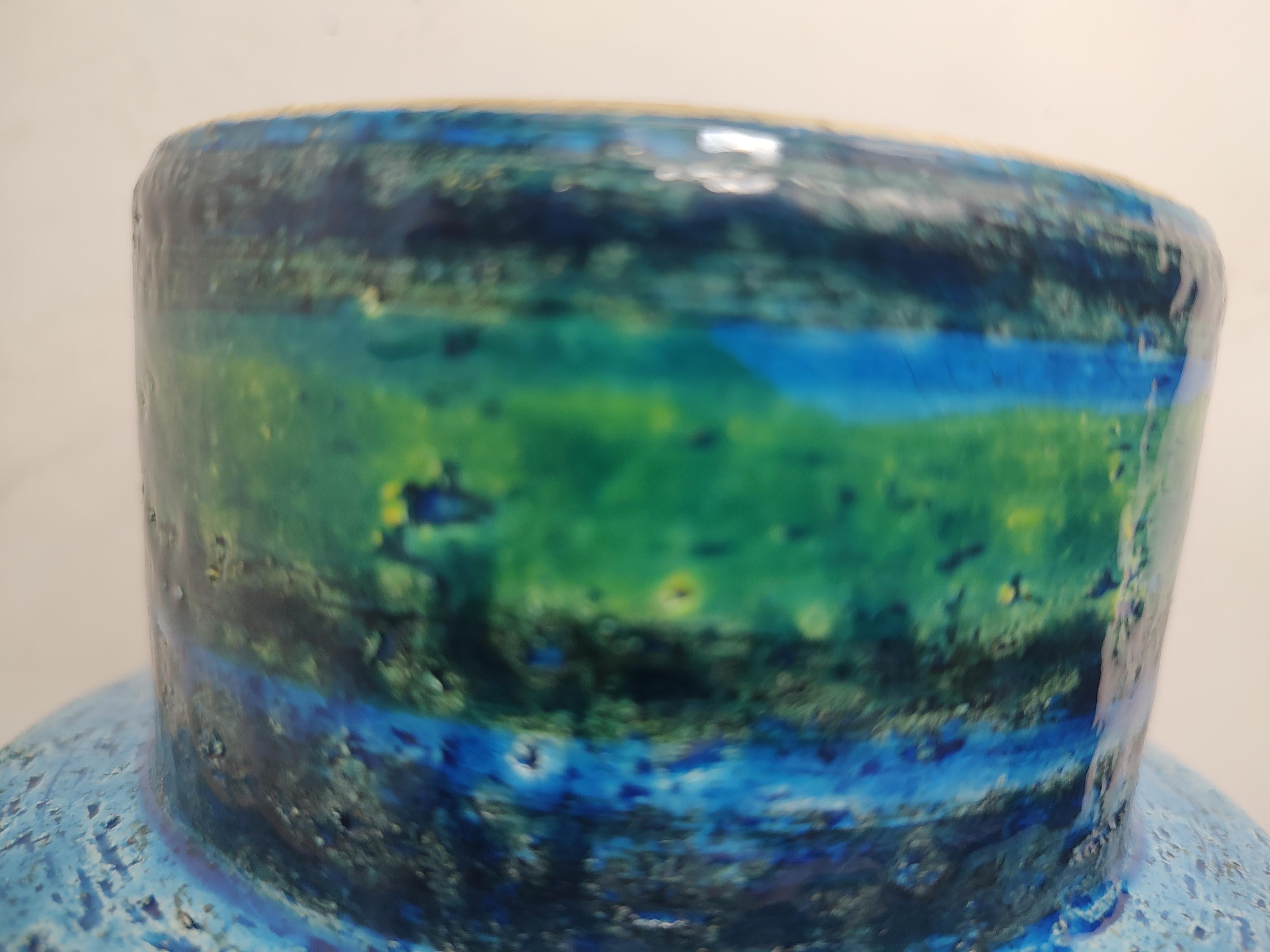 Clay Mid-Century Modern Art Pottery Rimini Blue Vase by Aldo Londi Bitossi