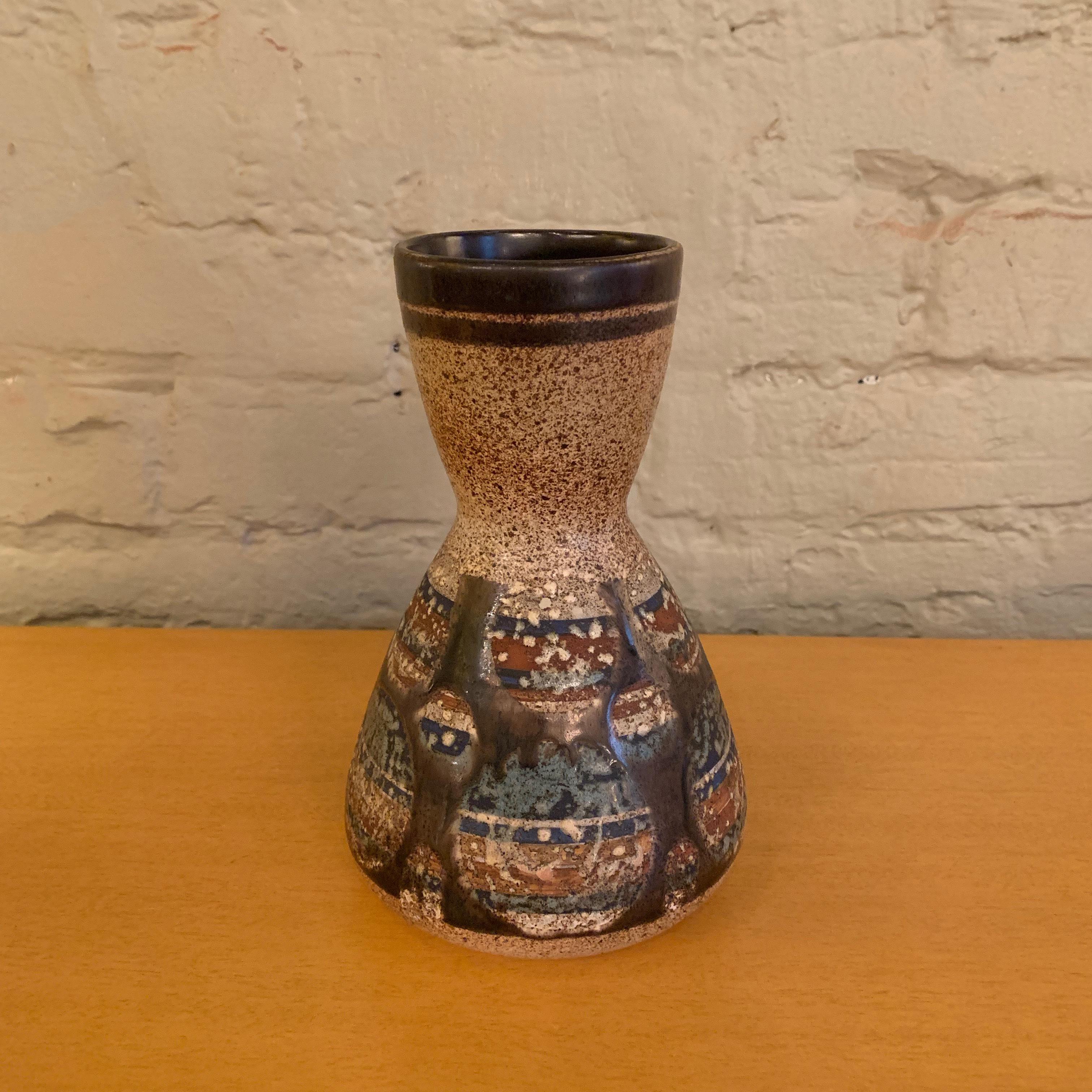 Small, Mid-Century Modern, signed, studio, art pottery vase by Lapid, Tel Aviv Israel.