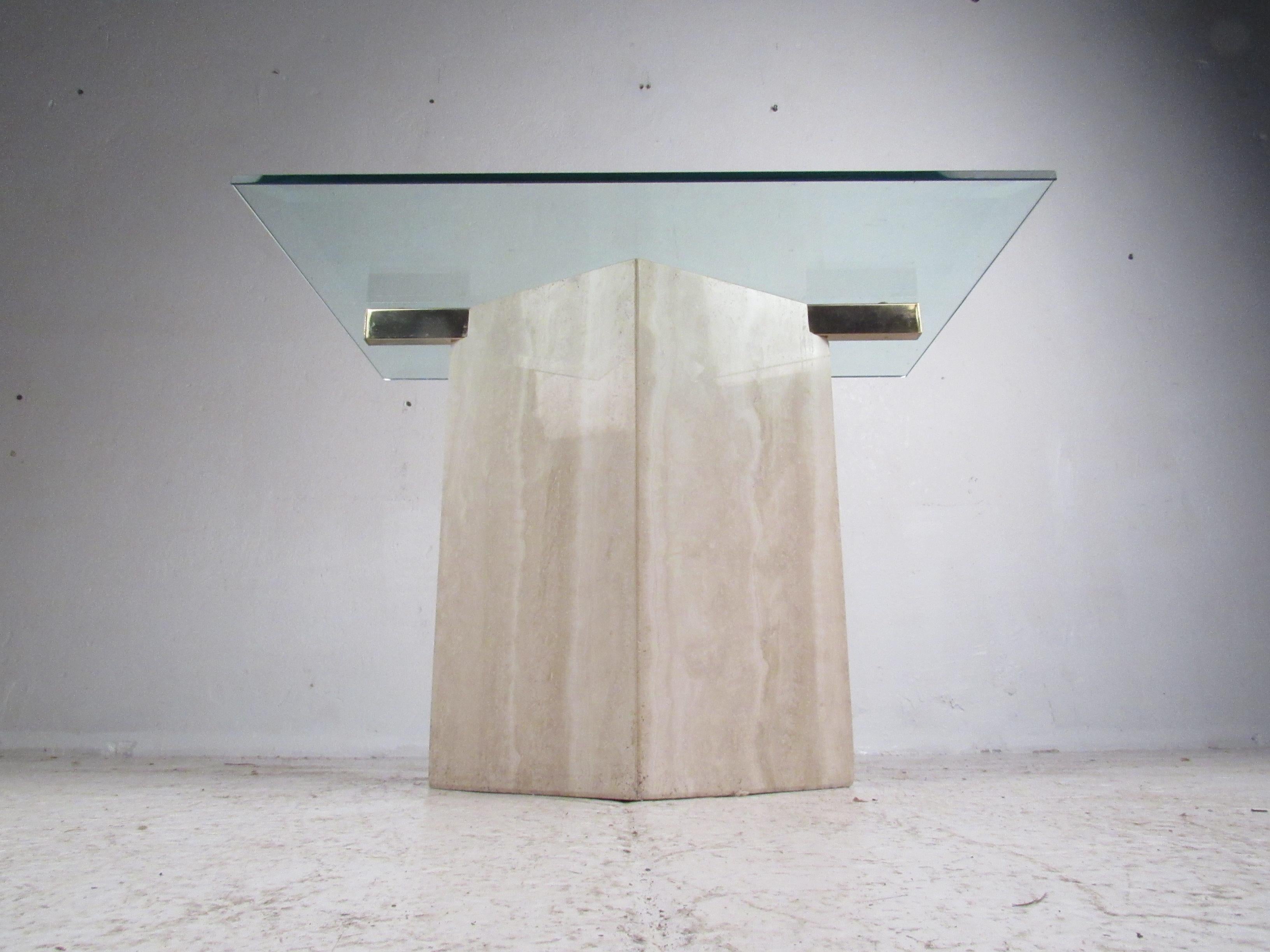 Italian Mid-Century Modern Artedi Marble Base End Table For Sale