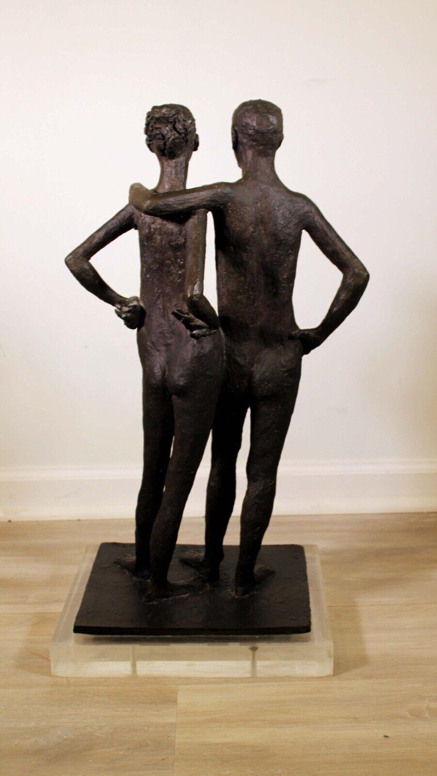 20th Century Mid-Century Modern Arthur Schneider Bronze Sculpture of Nude Figures Signed