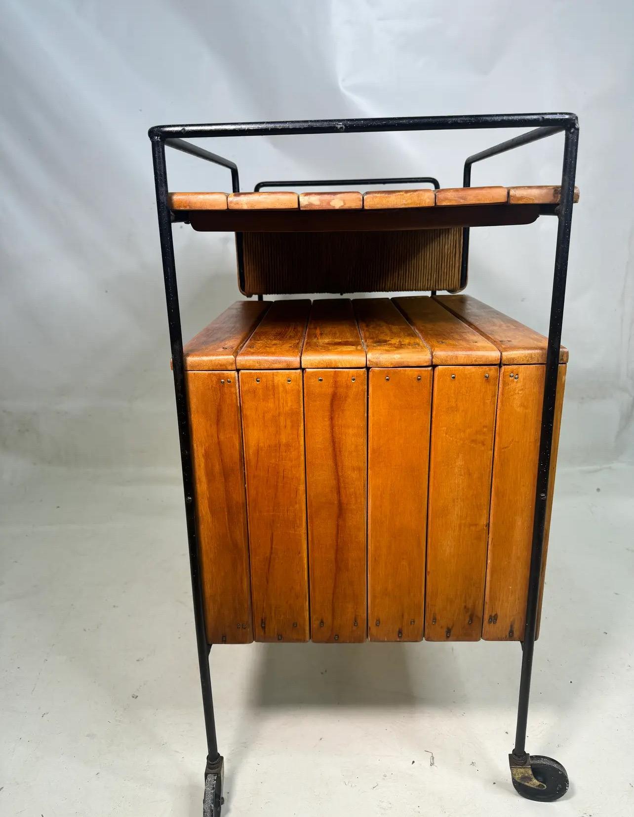 American Mid Century Modern Arthur Umanoff Bar Cart