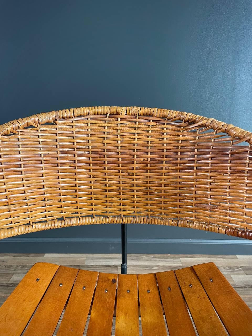 Mid-Century Modern Arthur Umanoff Cane Tri-Leg Chair For Sale 1