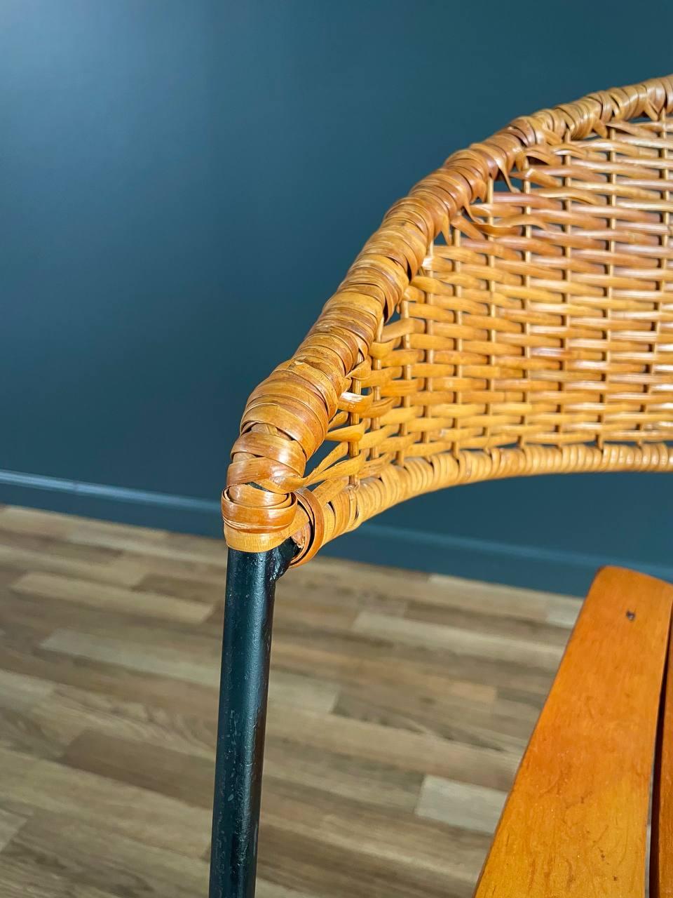 Mid-Century Modern Arthur Umanoff Cane Tri-Leg Chair For Sale 3