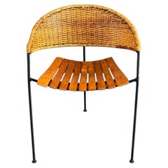 Mid-Century Modern Arthur Umanoff Cane Tri-Leg Chair