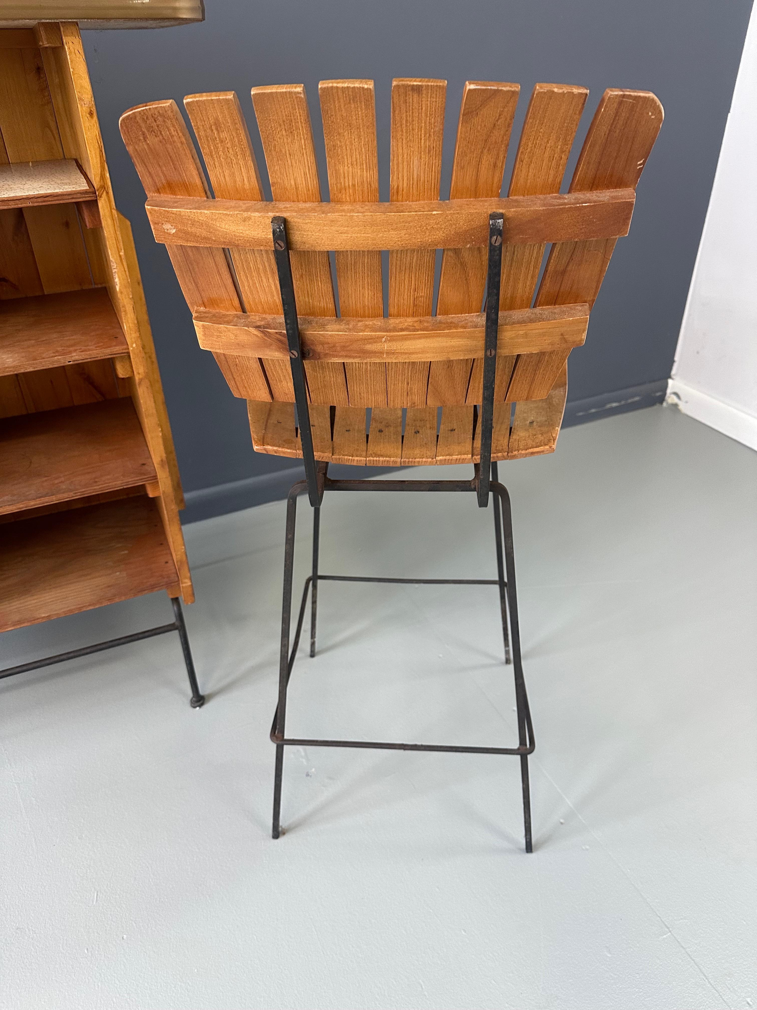 Mid-Century Modern Arthur Umanoff Dry Bar Console, 1950's and Stool For Sale 5