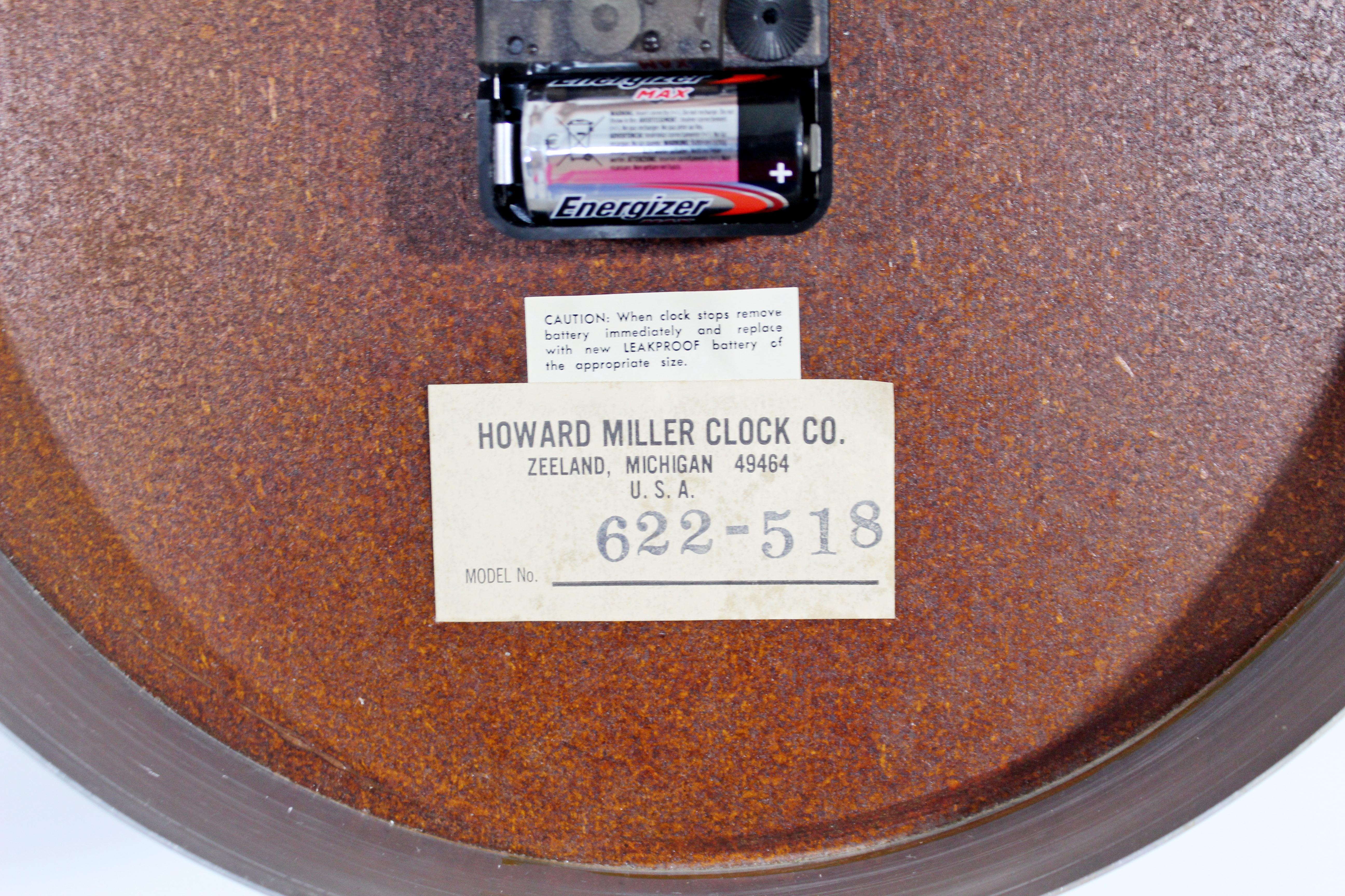 Wood Mid-Century Modern Arthur Umanoff Howard Miller Rosewood Chrome Wall Clock