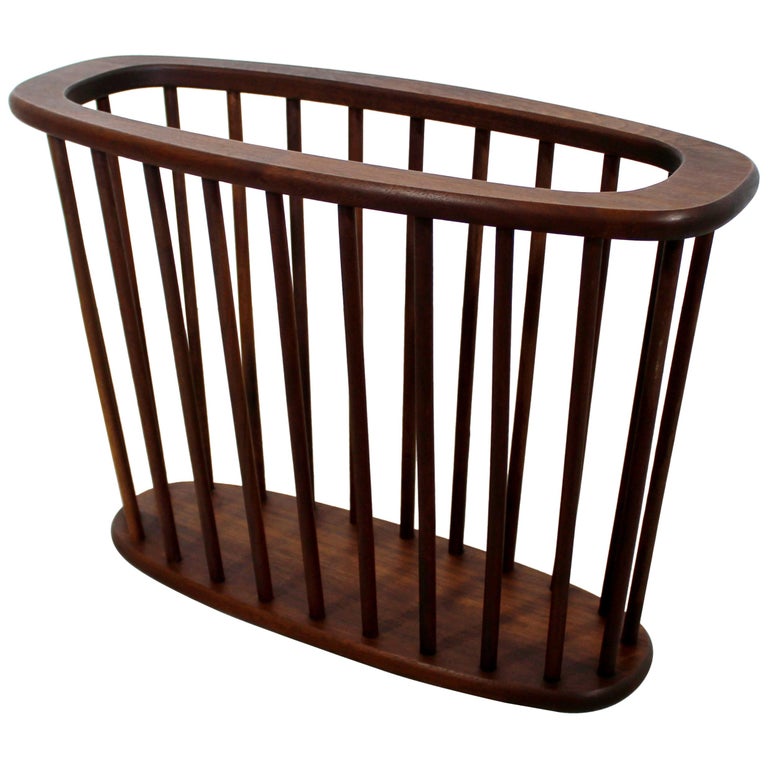 MidCentury Modern Arthur Umanoff Oval Wood Magazine Rack, 1950s at 1stDibs arthur umanoff