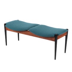 Mid-Century Modern Arthur Umanoff Two Seat Walnut Bench, circa 1950