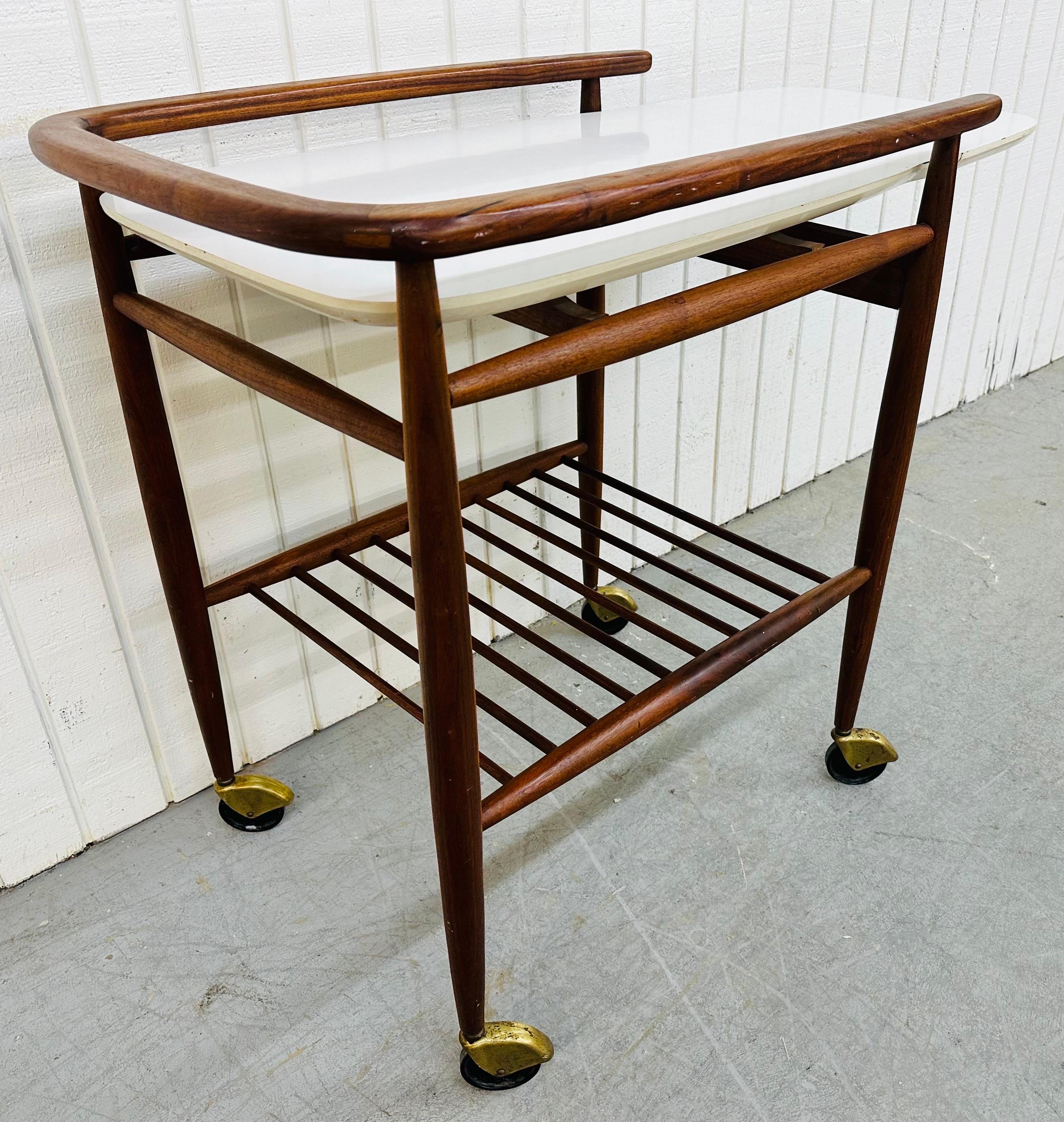 American Mid-Century Modern Arthur Umanoff Walnut Bar Cart For Sale