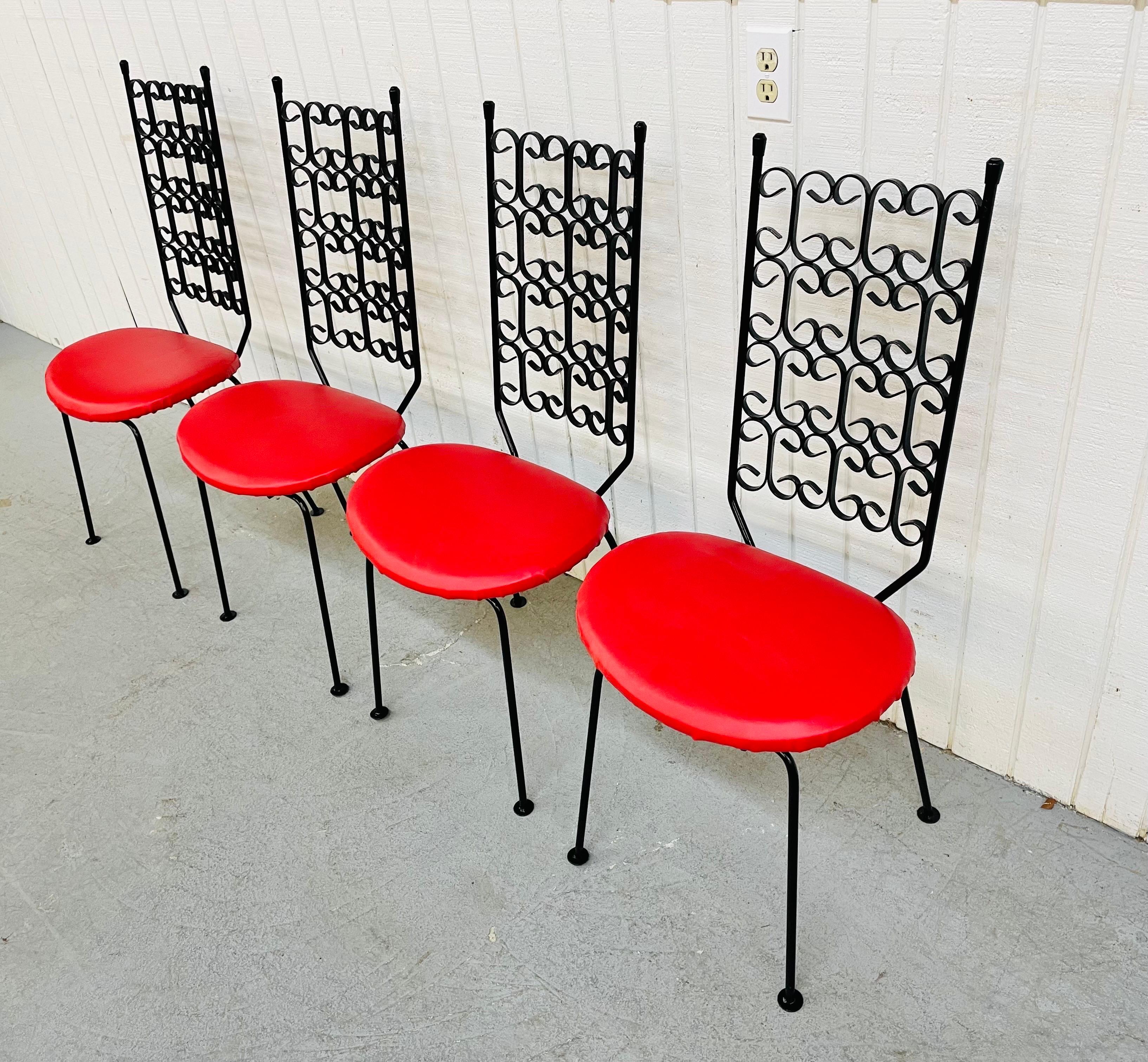 American Mid-Century Modern Arthur Umanoff Wrought Iron Patio Chairs