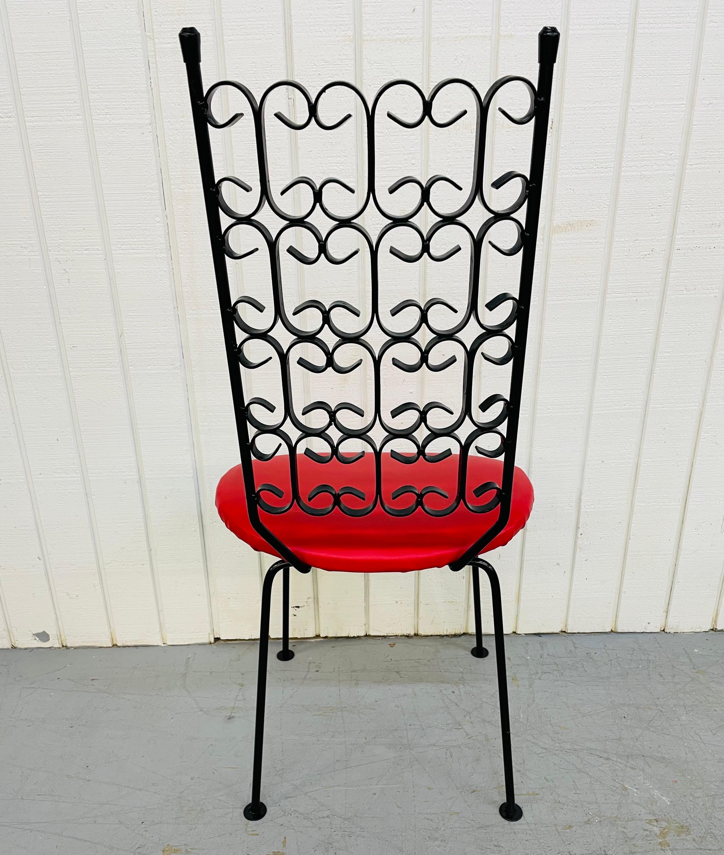 Upholstery Mid-Century Modern Arthur Umanoff Wrought Iron Patio Chairs