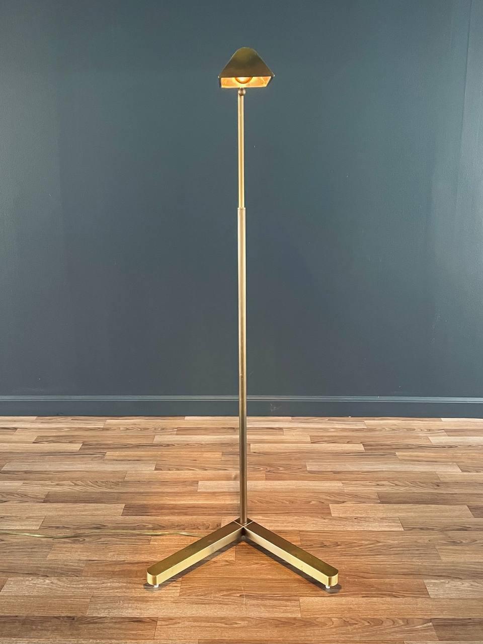 North American Mid-Century Modern Articulating Brass Floor Lamp by Casella