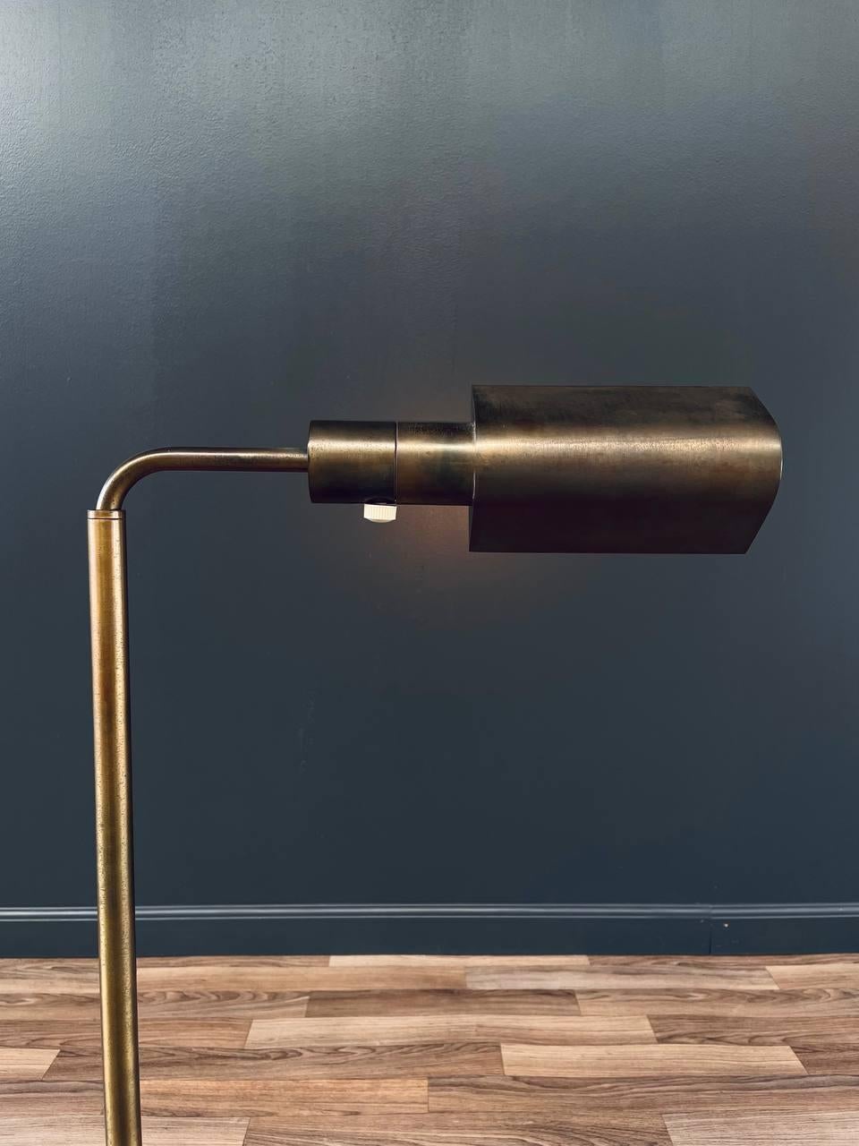 Mid-Century Modern Articulating Brass Floor Lamp by Casella 1