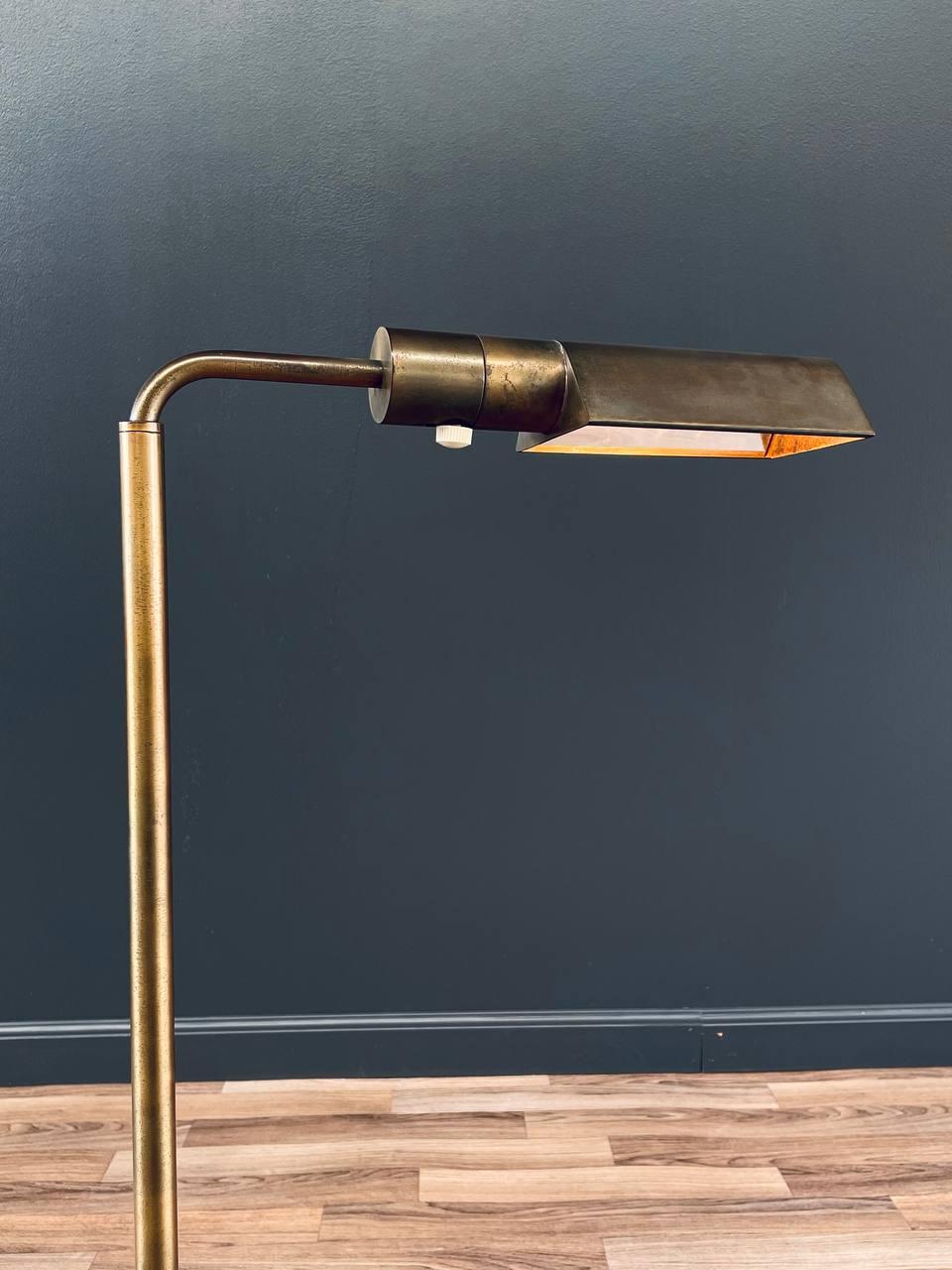 Mid-Century Modern Articulating Brass Floor Lamp by Casella 2