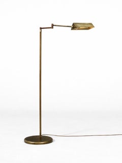 Moderne Stehlampe aus der Jahrhundertmitte aus Messing mit Gelenk