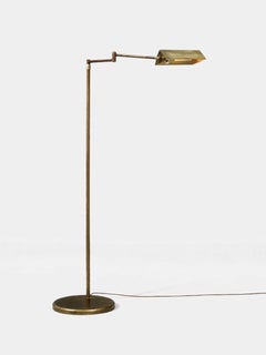 Mid-Century Modern Articulating Brass Reading Floor Lamp