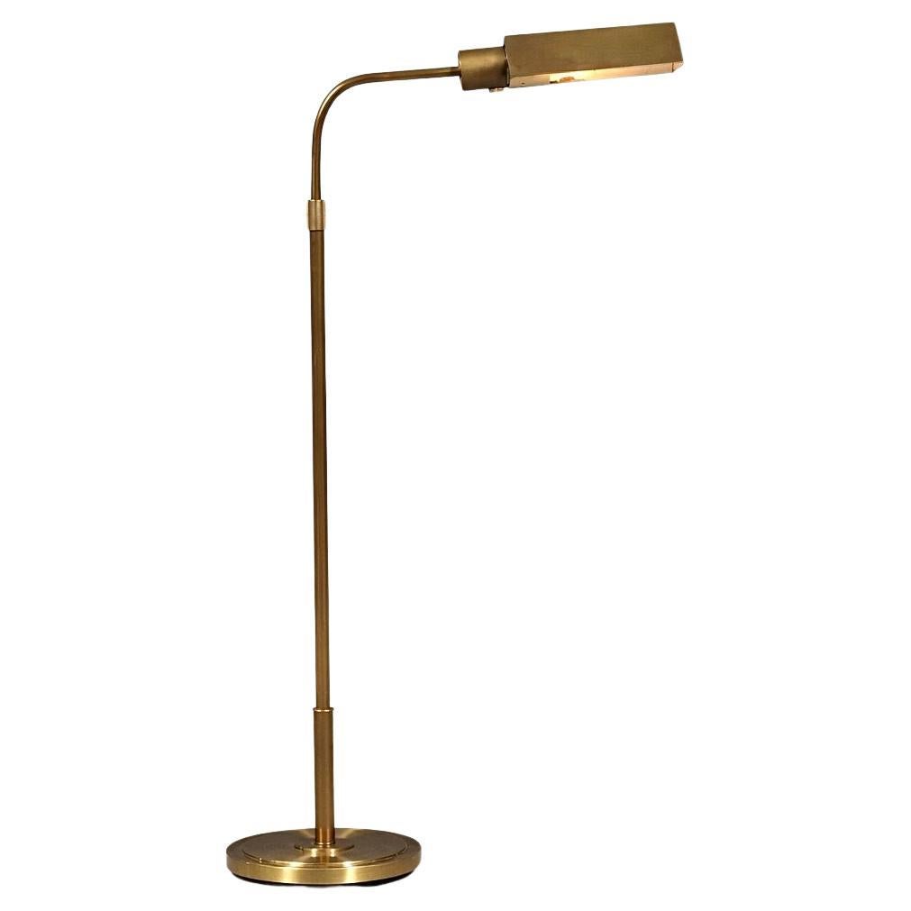 Mid-Century Modern Articulating Brass Reading Floor Lamp