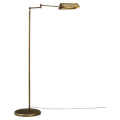 Mid-Century Modern Articulating Brass Reading Floor Lamp