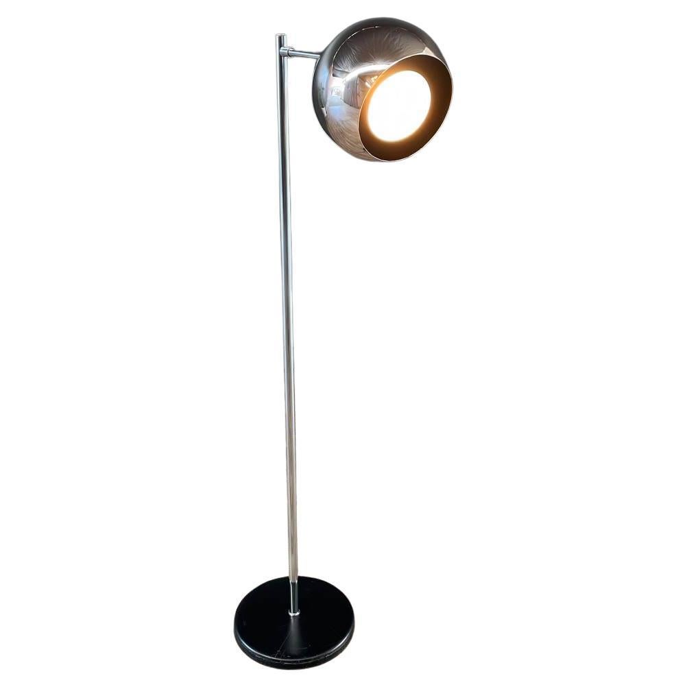 Mid-Century Modern Articulating Chrome Orb Floor Lamp For Sale