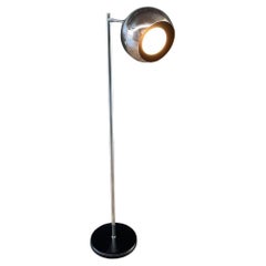 Mid-Century Modern Articulating Chrome Orb Floor Lamp
